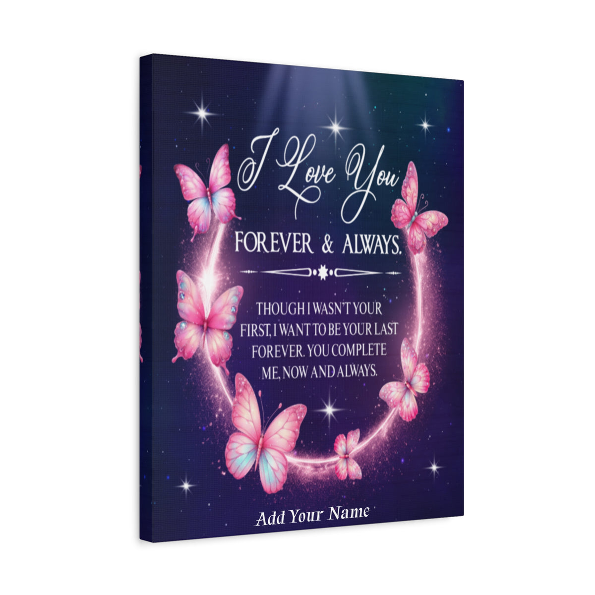 Personalized To My Wife Forever & Always Butterfly Canvas Wall Art – Romantic Gift for Eternal Love-Express Your Love Gifts