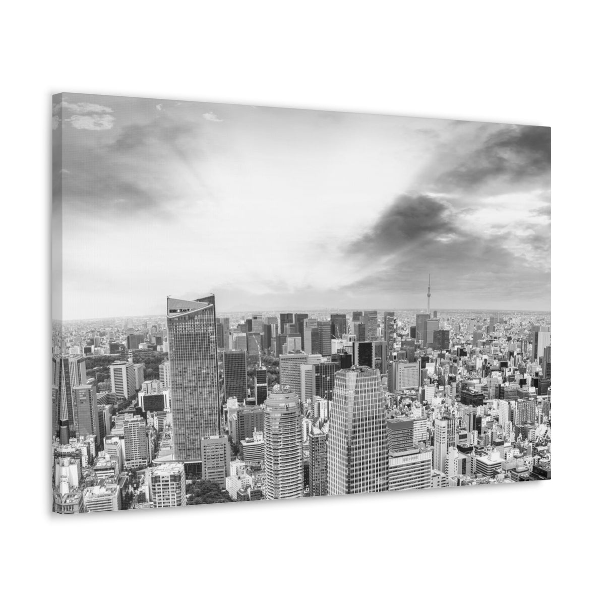 Tokyo Black And White Skyline Canvas Artwork High-Quality Breathtaking Stunning Cityscape for Home Decor Ready to Hang-Express Your Love Gifts