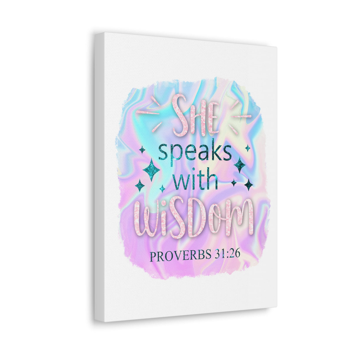 Scripture Walls Proverbs 31:26 She Speaks With Wisdom Bible Verse Canvas Christian Wall Art Ready to Hang Unframed-Express Your Love Gifts