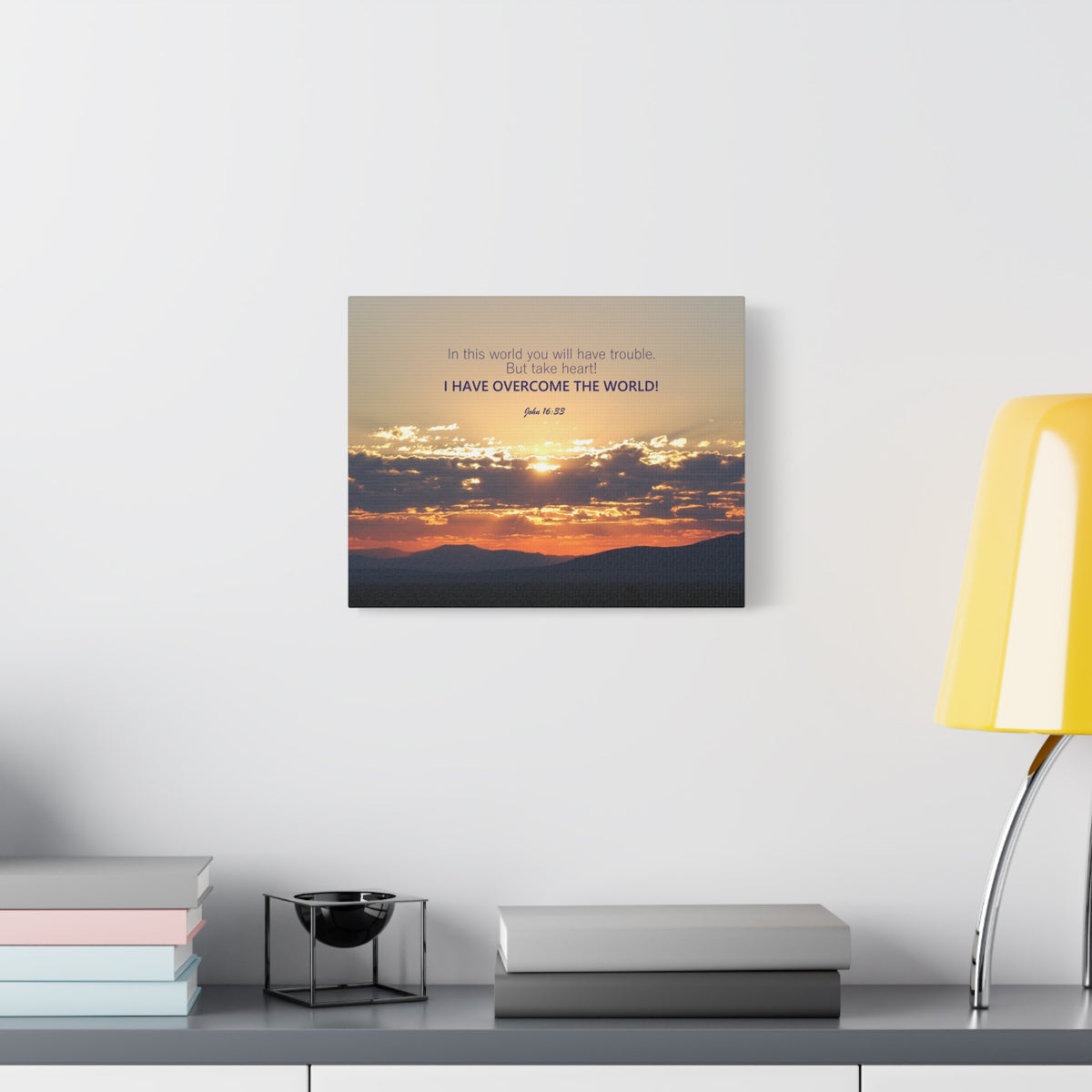 Scripture Walls Overcome The World John 16:33 Bible Verse Canvas Christian Wall Art Ready to Hang-Express Your Love Gifts