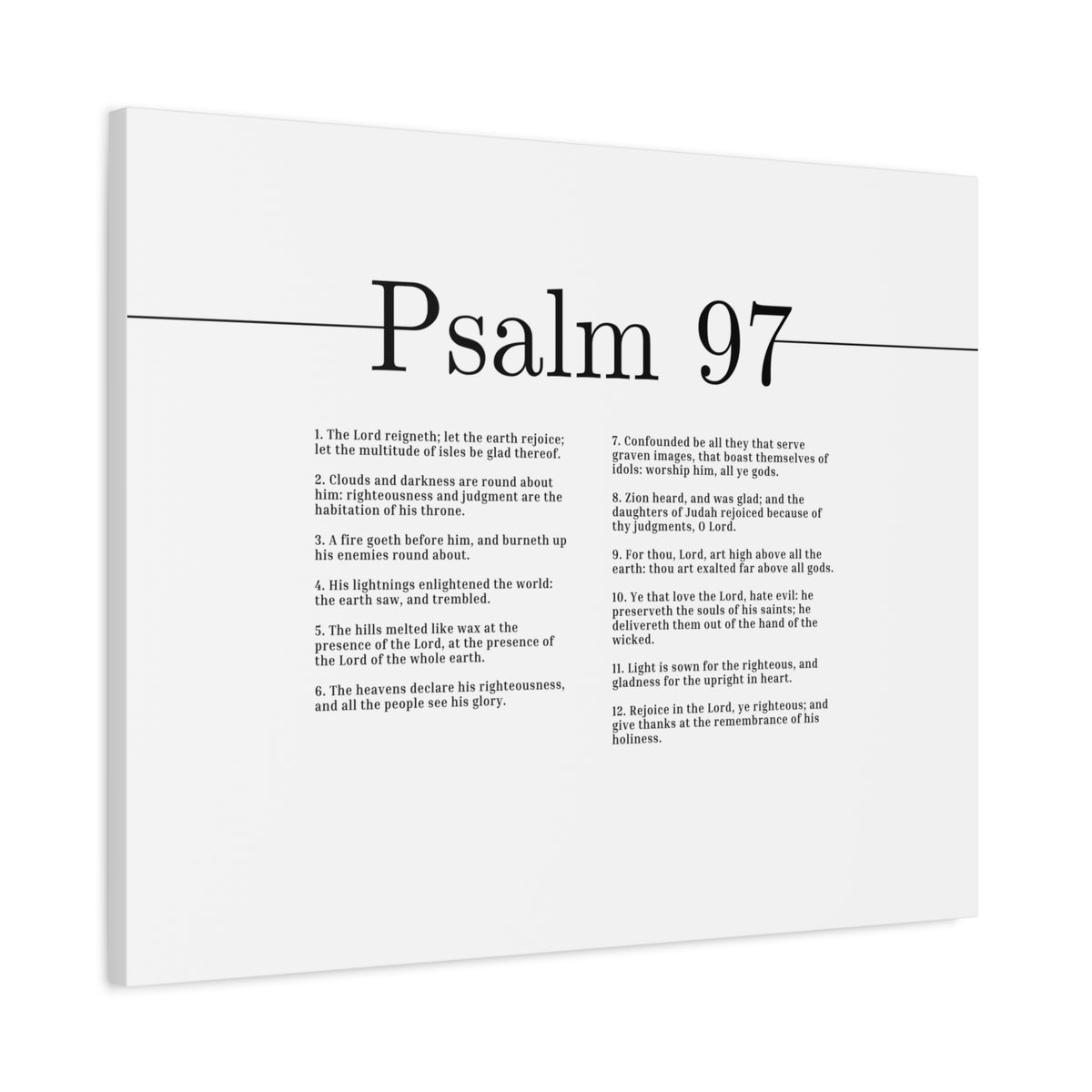 Scripture Canvas The Lord Reigneth Psalm 97 Christian Wall Art Bible Verse Print Ready to Hang-Express Your Love Gifts