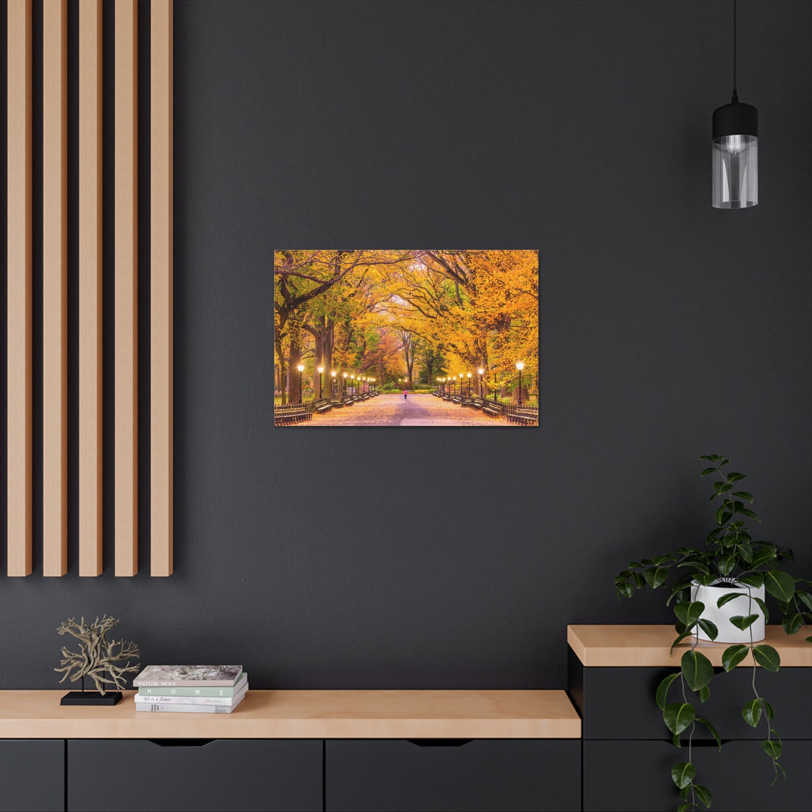Orange Tree Autumn Park Nature Wilderness Photography Canvas Wall Art for Home Decor Ready-to-Hang-Express Your Love Gifts