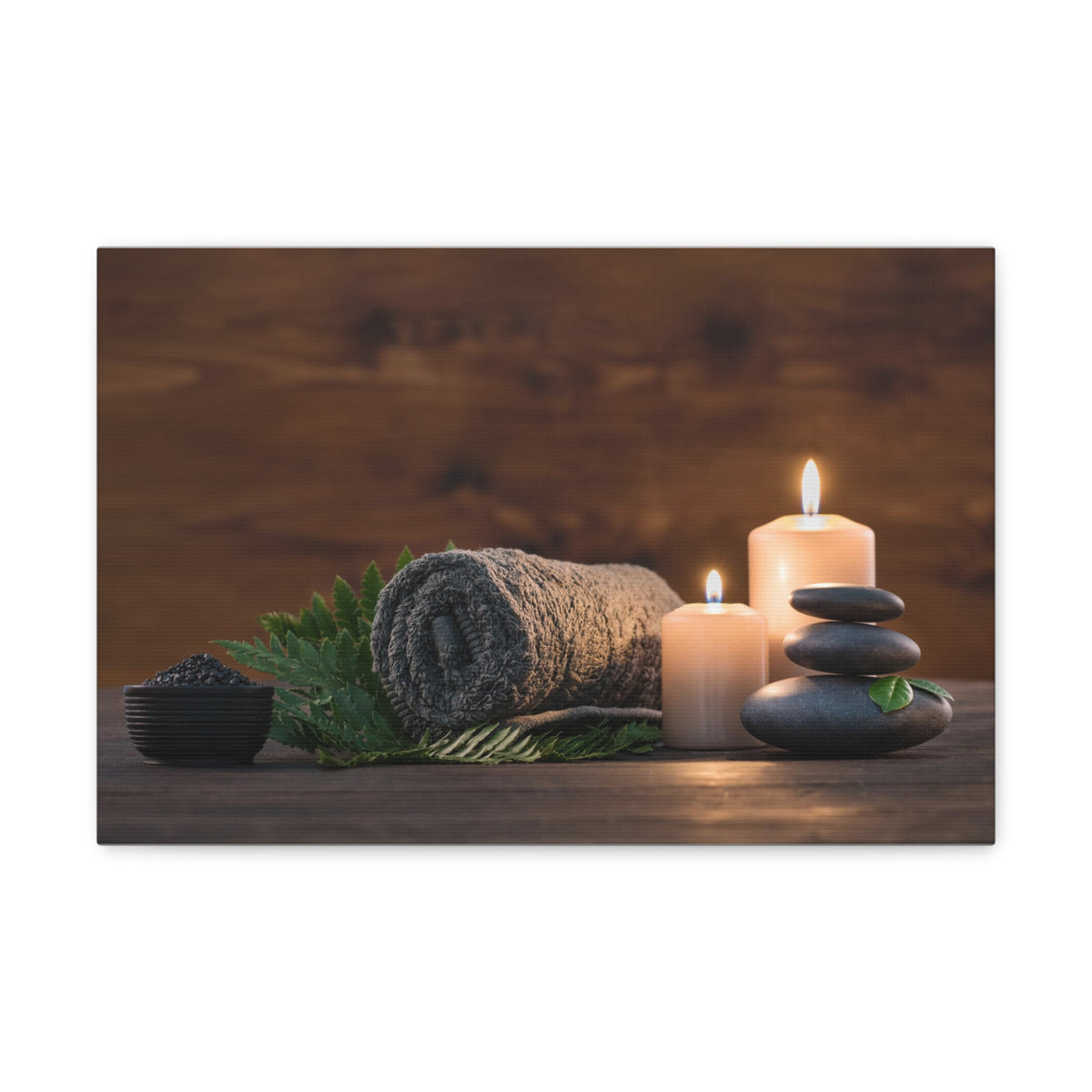 Towel on Fern Forest Floral Nature Photography Canvas Wall Art for Home Decor Ready-to-Hang-Express Your Love Gifts