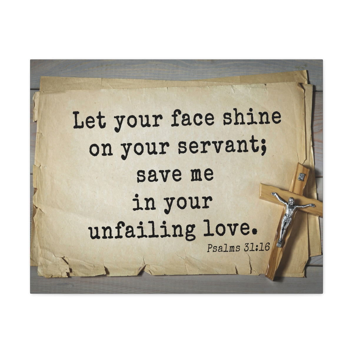 Scripture Walls Let Your Face Shine Psalm 31:16 Bible Verse Canvas Christian Wall Art Ready to Hang-Express Your Love Gifts