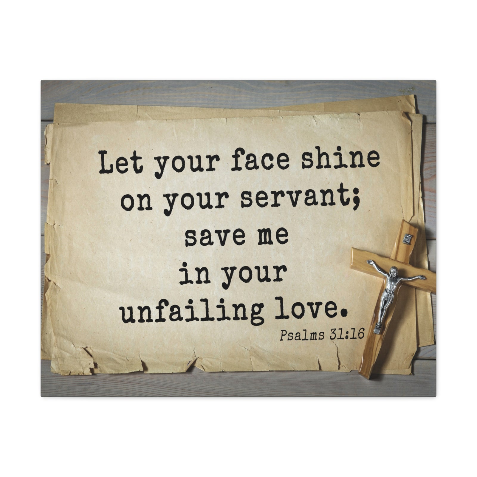 Scripture Walls Let Your Face Shine Psalm 31:16 Bible Verse Canvas Christian Wall Art Ready to Hang-Express Your Love Gifts