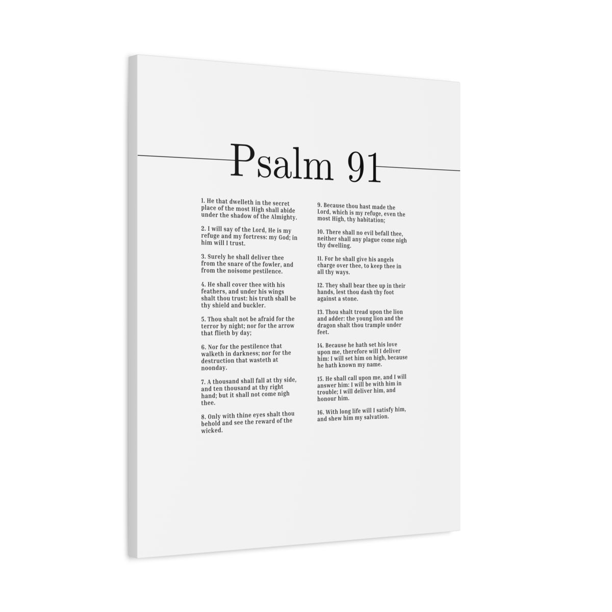 Scripture Canvas He Is My Refuge And My Fortress Psalm 91 Christian Wall Art Bible Verse Print Ready to Hang-Express Your Love Gifts