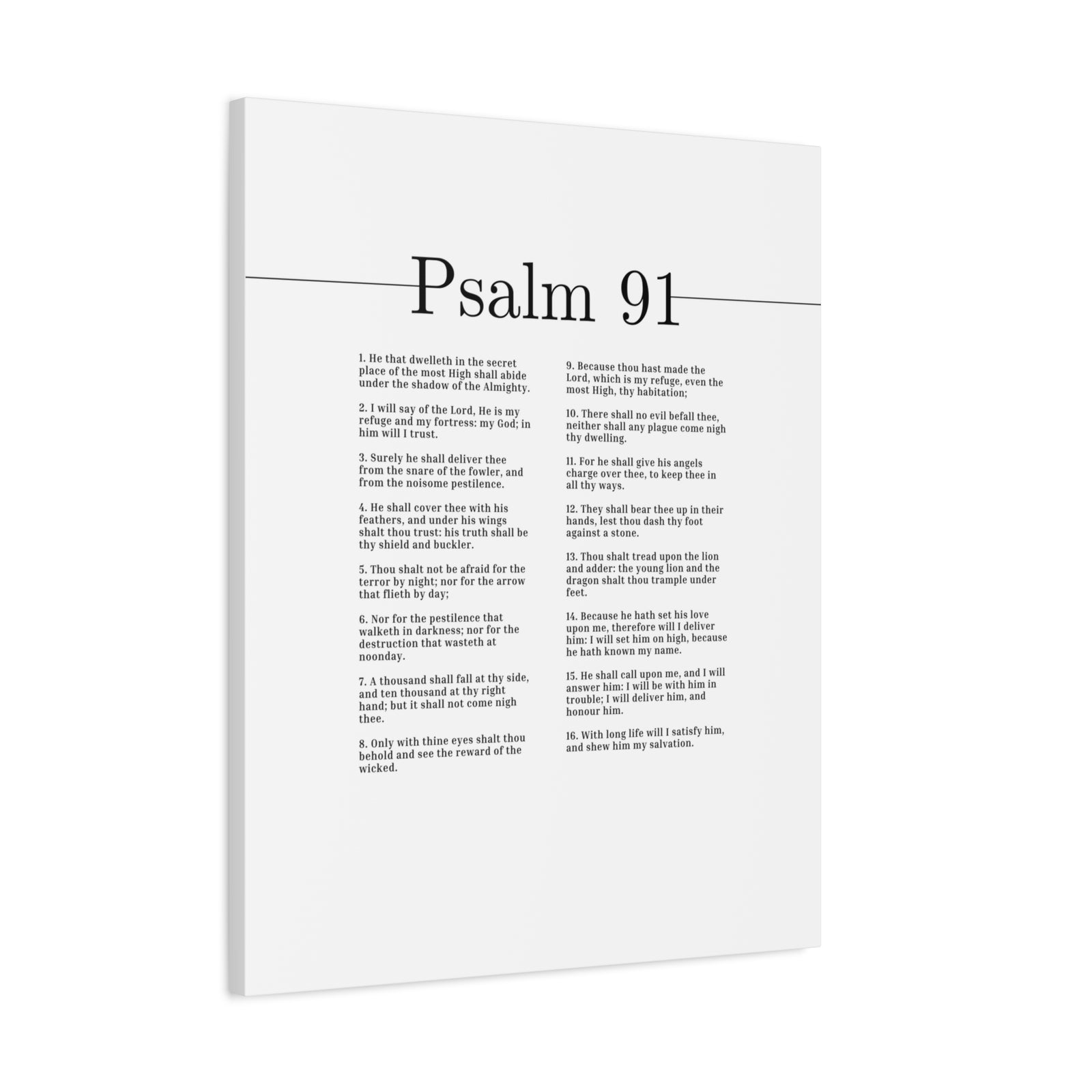 Scripture Canvas He Is My Refuge And My Fortress Psalm 91 Christian Wall Art Bible Verse Print Ready to Hang-Express Your Love Gifts