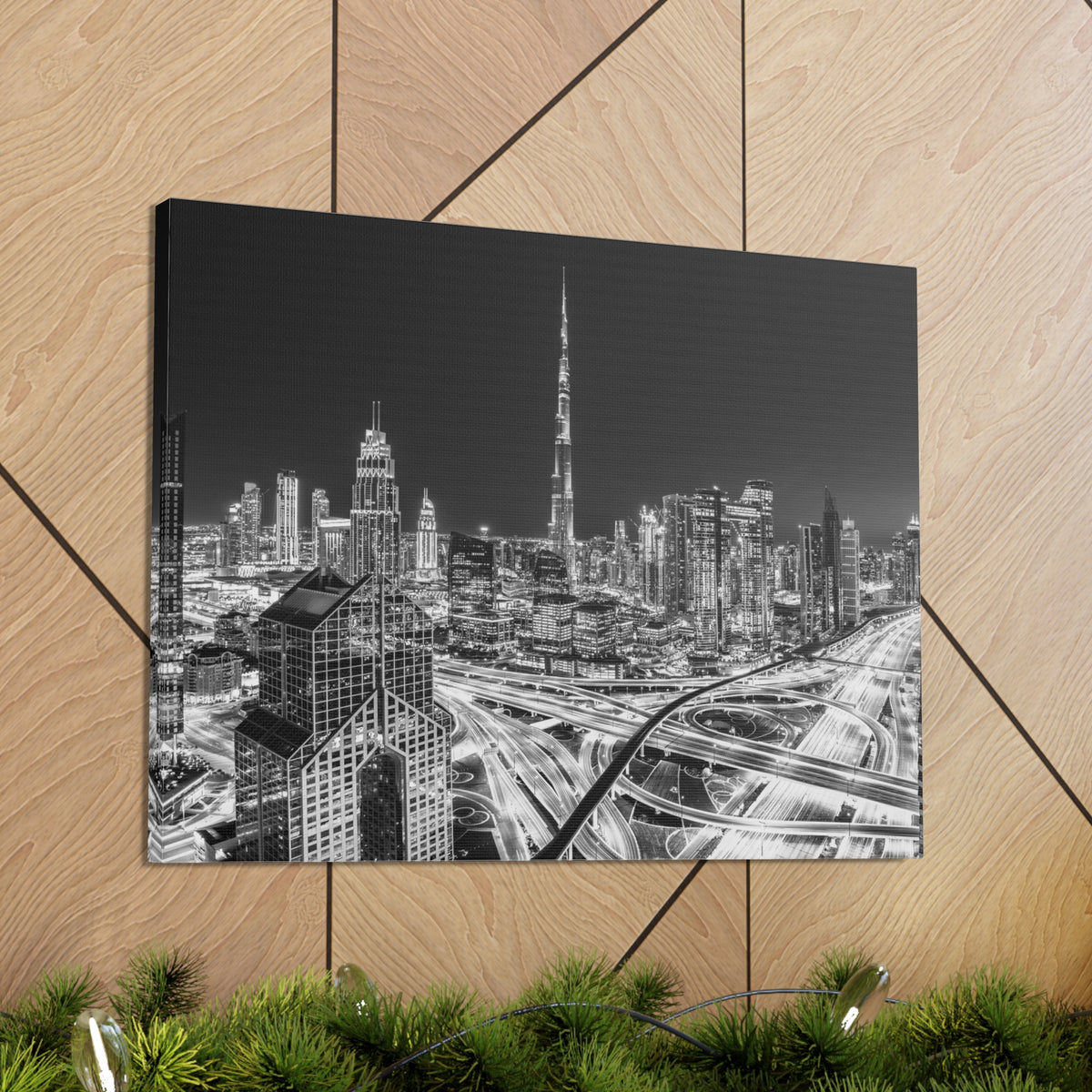 Dubai Black And White Skyline Canvas Artwork High-Quality Breathtaking Stunning Cityscape for Home Decor Ready to Hang-Express Your Love Gifts