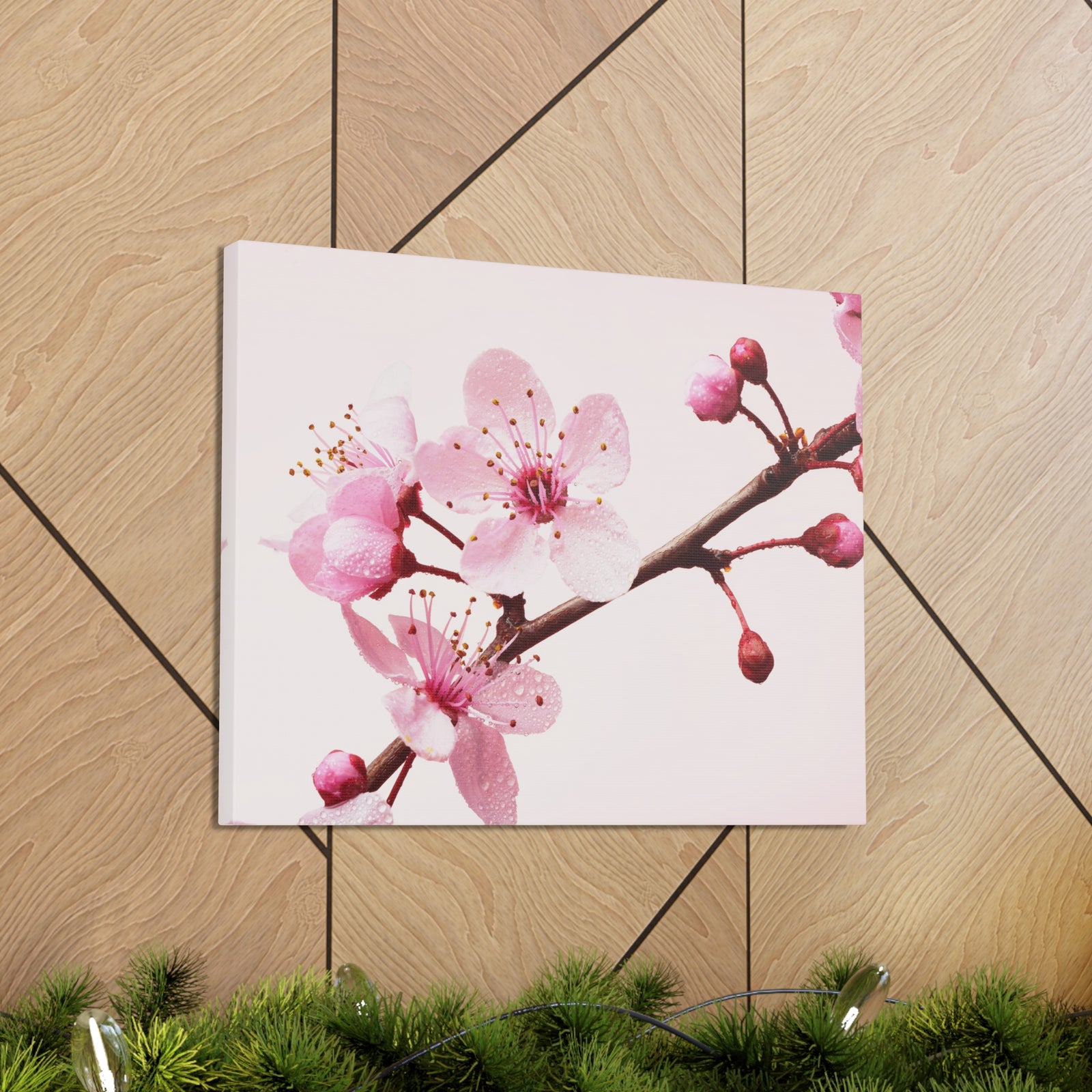 Cherry Blossom Branch Forest Floral Nature Photography Canvas Wall Art for Home Decor Ready-to-Hang-Express Your Love Gifts