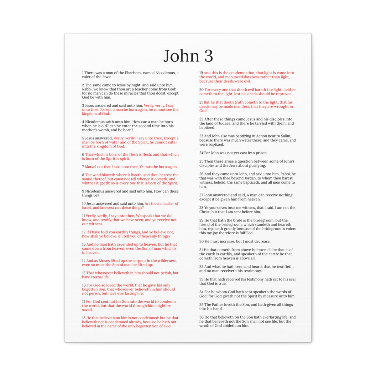 Scripture Walls John 3 Jesus and Nicodemus White Christian Wall Art Print Ready to Hang Unframed-Express Your Love Gifts