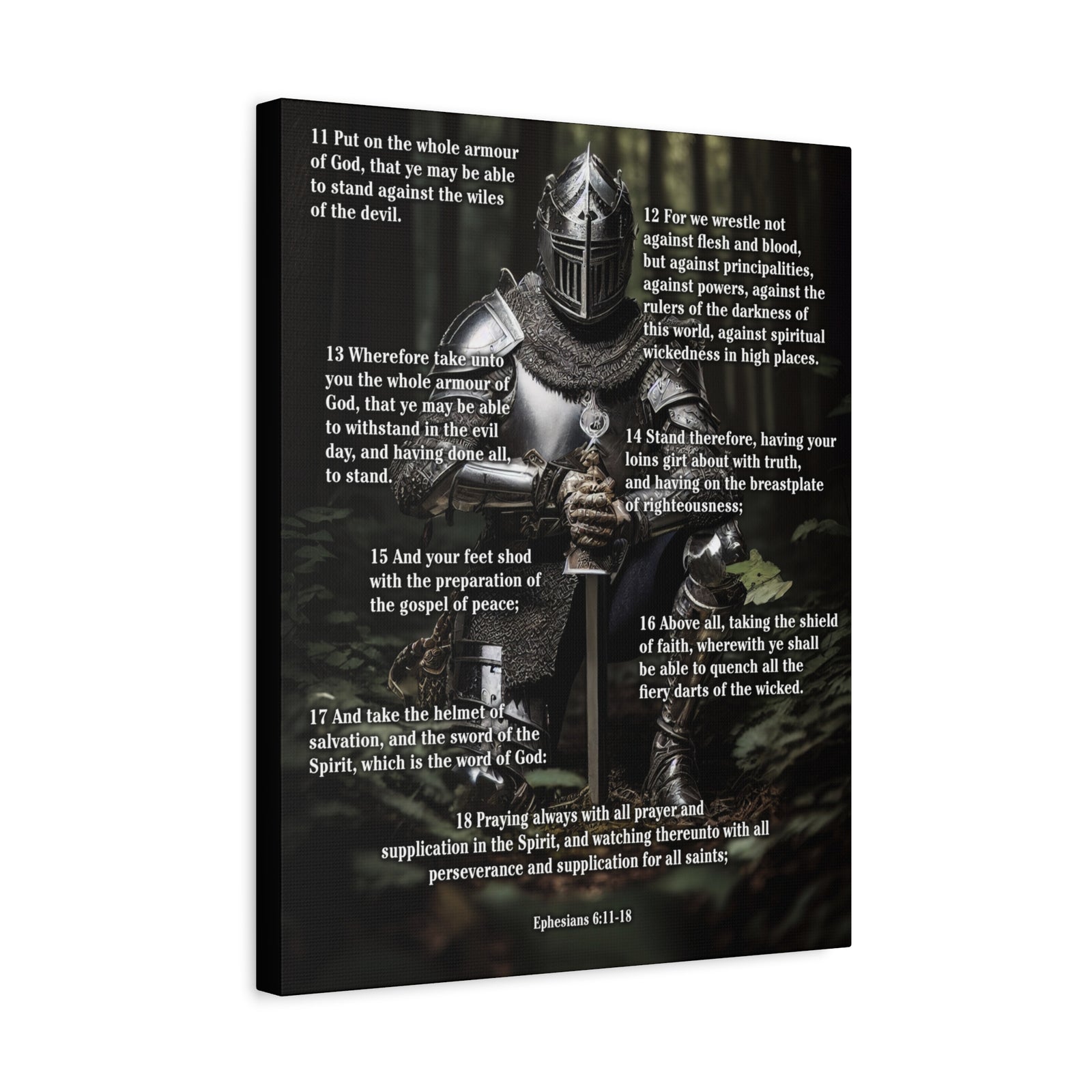Scripture Walls Armor Of God Ephesians 6:11-18 Soldier Kneels Christian Wall Art Print Ready to Hang Unframed-Express Your Love Gifts