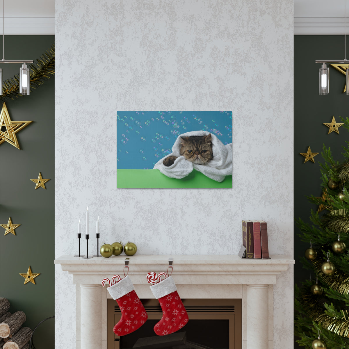 Cute Exotic Shorthair Bathee Canvas Wall Art for Home Decor Ready-to-Hang-Express Your Love Gifts