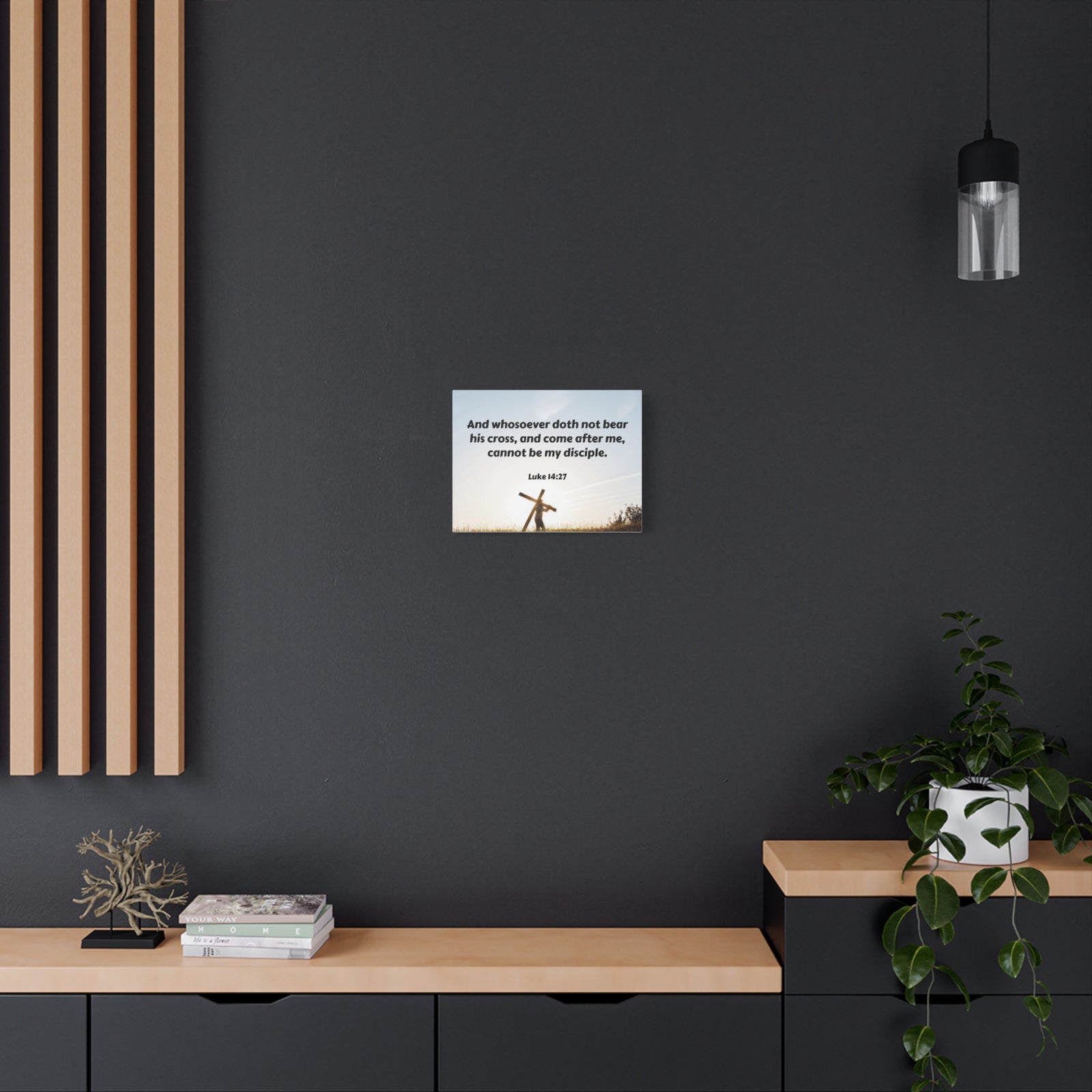 Scripture Walls Cross Luke 14:27 Bible Verse Canvas Christian Wall Art Ready to Hang-Express Your Love Gifts