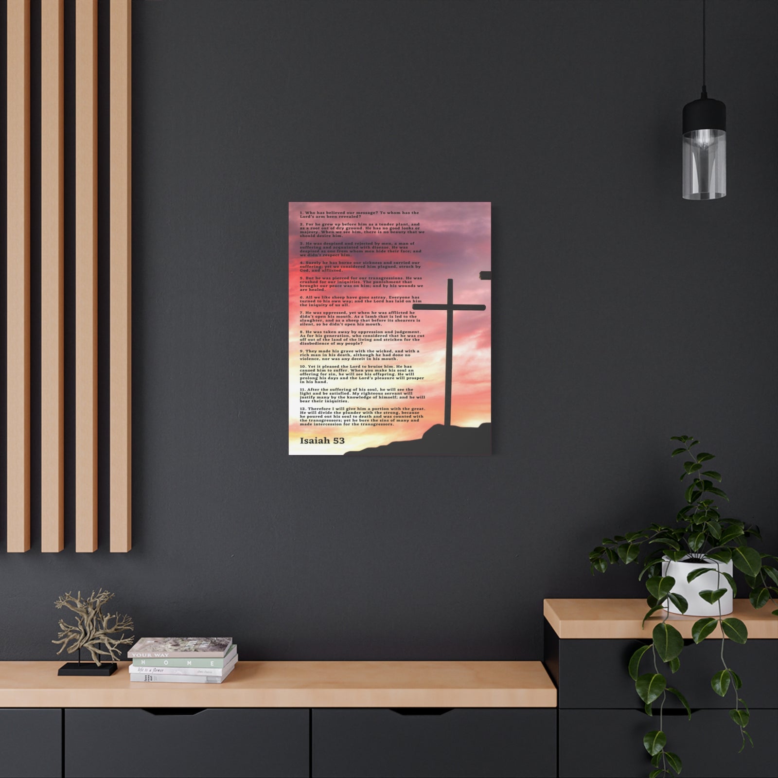 Scripture Canvas Prophecy Of Jesus Colored Isaiah 53 Christian Wall Art Bible Verse Print Ready to Hang-Express Your Love Gifts