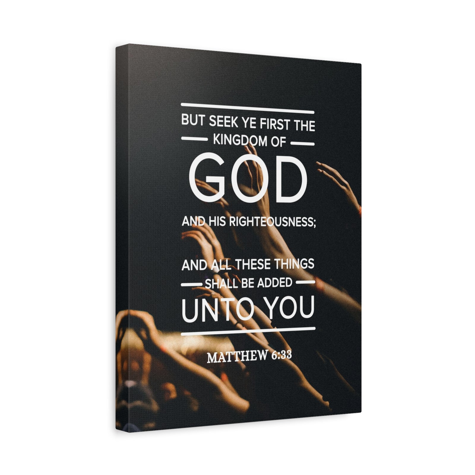 Scripture Canvas Kingdom of God Matthew 6:33 Christian Wall Art Bible Verse Print Ready to Hang-Express Your Love Gifts