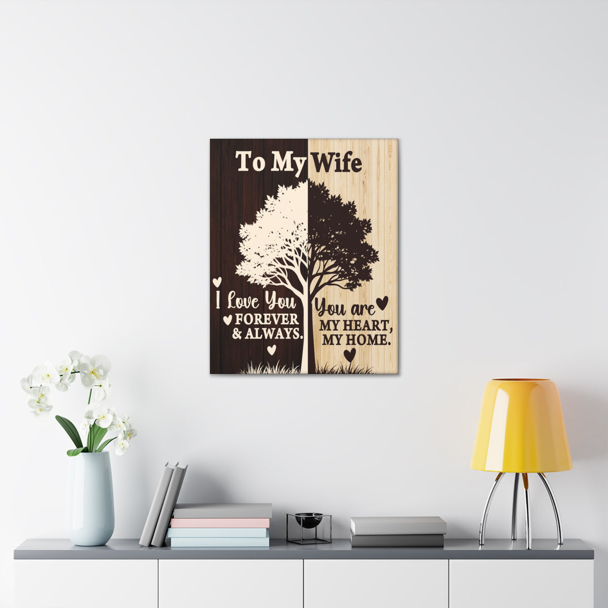 To My Wife Heart and Home Canvas Wall Art - A Timeless Gift of Love-Express Your Love Gifts