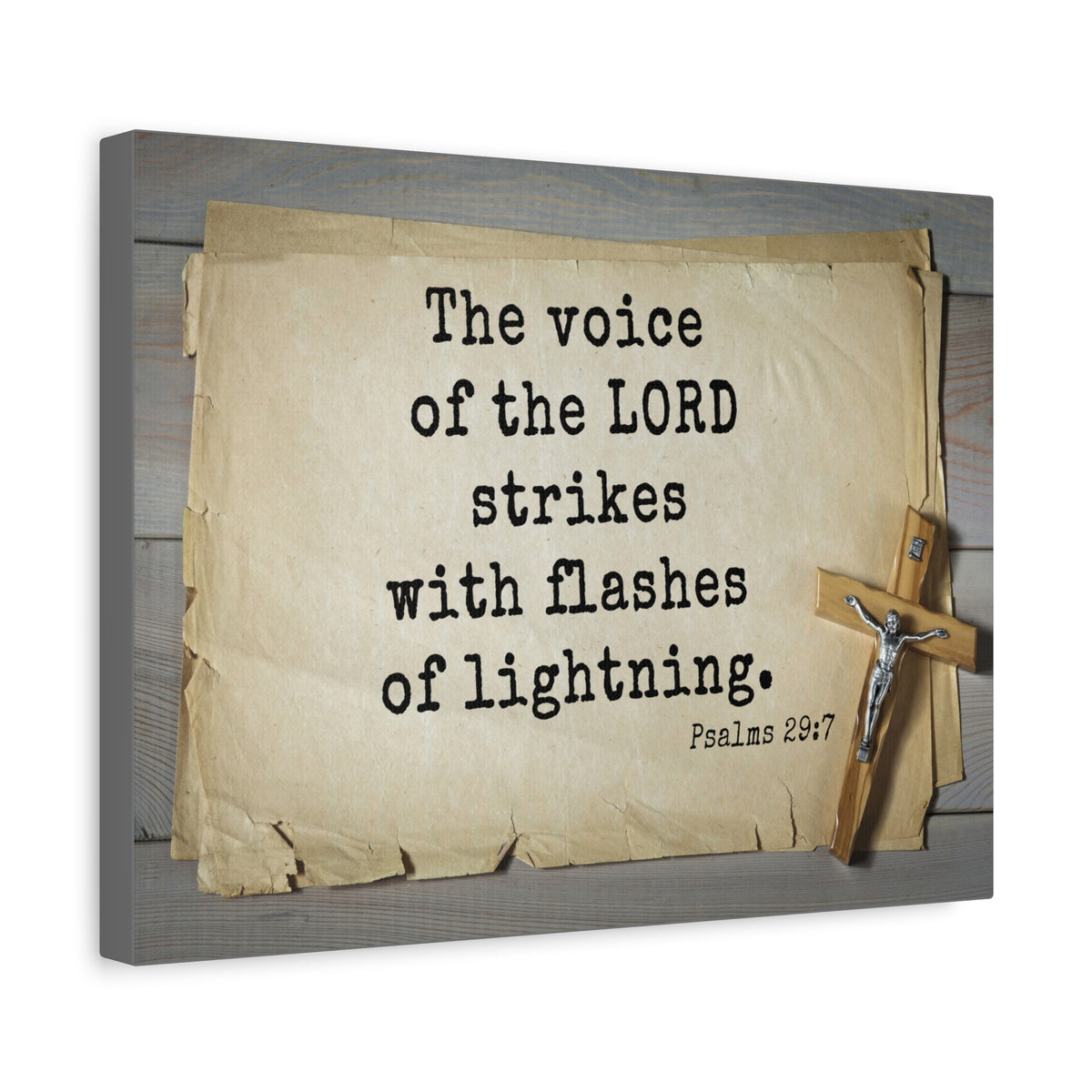 Scripture Walls Voice Of The Lord Psalms 29:7 Bible Verse Canvas Christian Wall Art Ready to Hang-Express Your Love Gifts