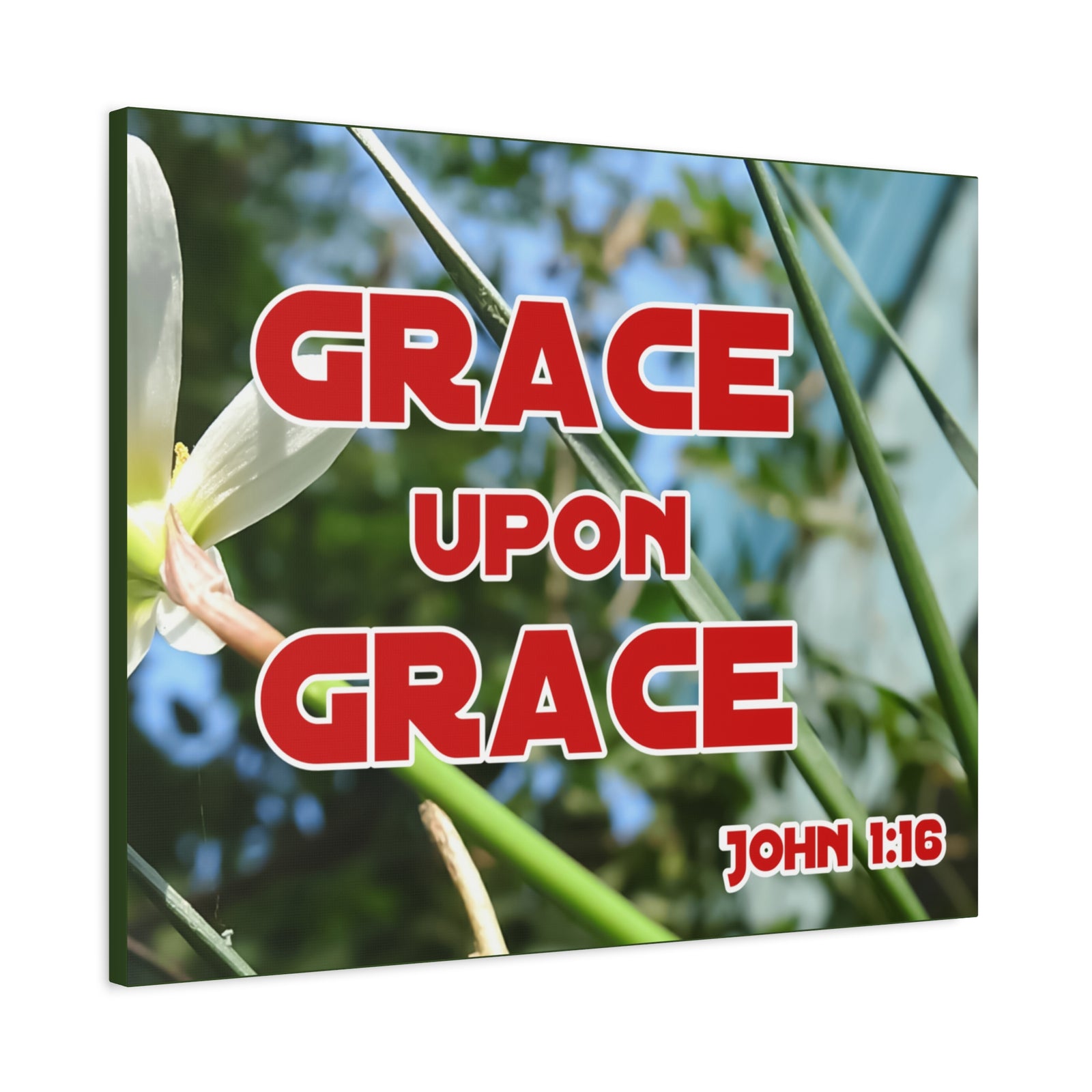 Scripture Walls Grace Upon Grace John 1:16 Bible Verse Canvas Christian Wall Art Ready to Hang-Express Your Love Gifts