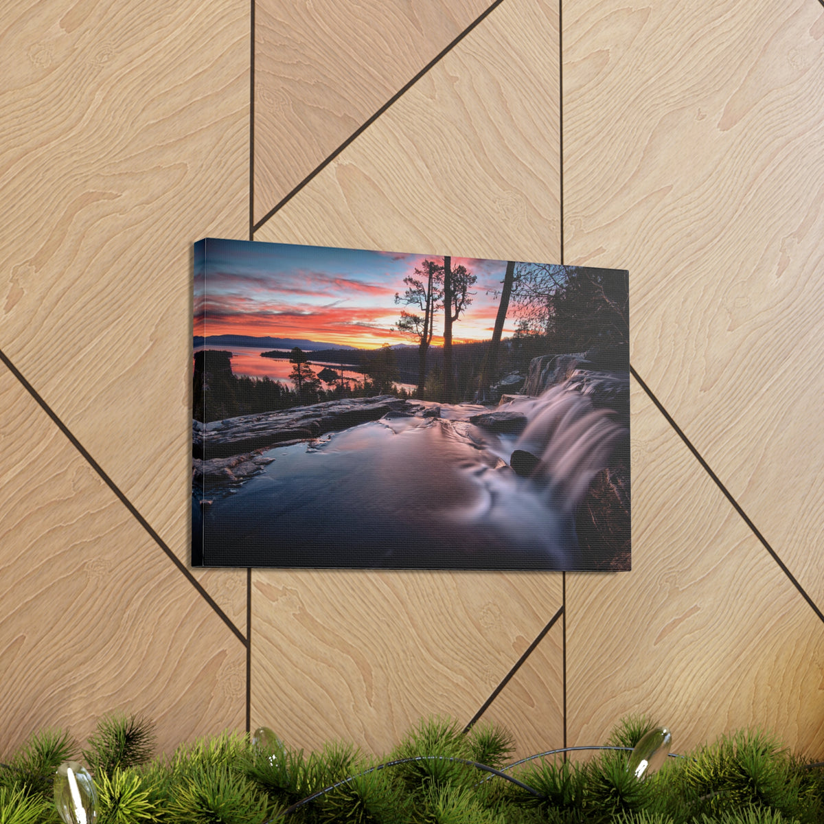 Lake Water Rushing Nature Wilderness Photography Canvas Wall Art for Home Decor Ready-to-Hang-Express Your Love Gifts