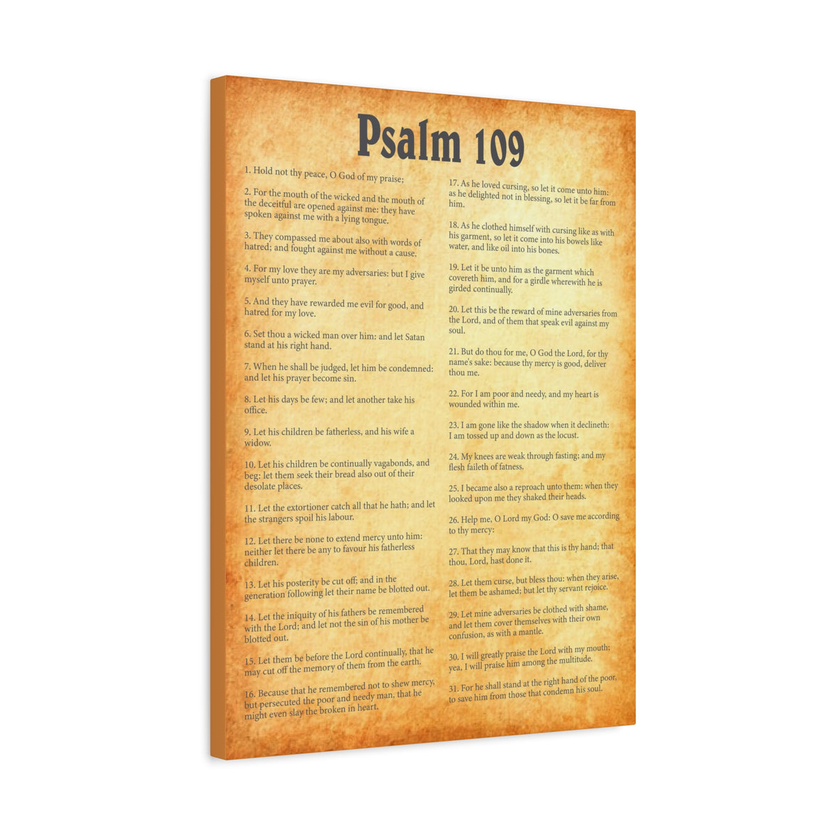 Scripture Walls Psalm 109 Gold Bible Chapter Canvas Christian Wall Art Ready to Hang-Express Your Love Gifts