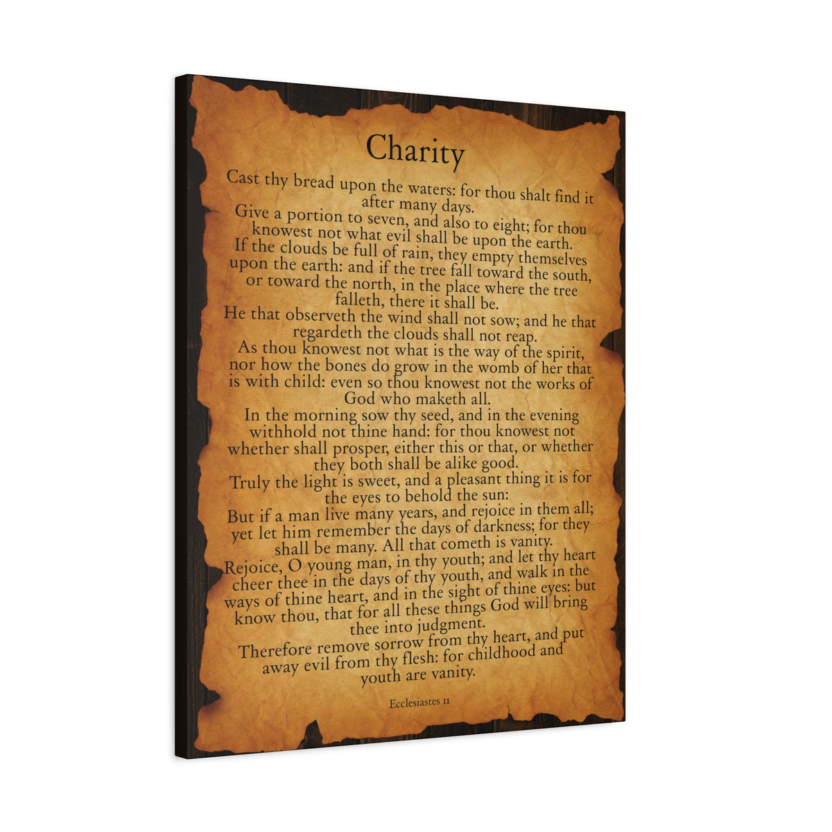 Scripture Walls Charity Ecclesiastes 11 Gold Brown Bible Verse Canvas Christian Wall Art Ready to Hang-Express Your Love Gifts
