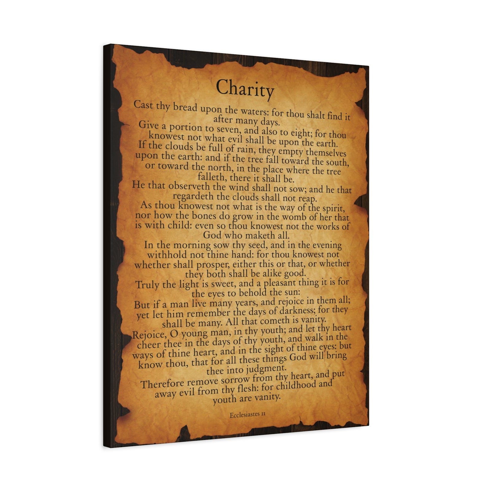Scripture Walls Charity Ecclesiastes 11 Gold Brown Bible Verse Canvas Christian Wall Art Ready to Hang-Express Your Love Gifts