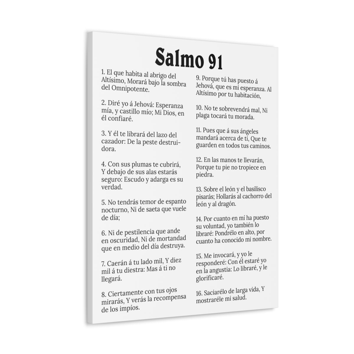 Scripture Walls Salmo 91 White Christian Wall Art Print Ready to Hang Unframed-Express Your Love Gifts