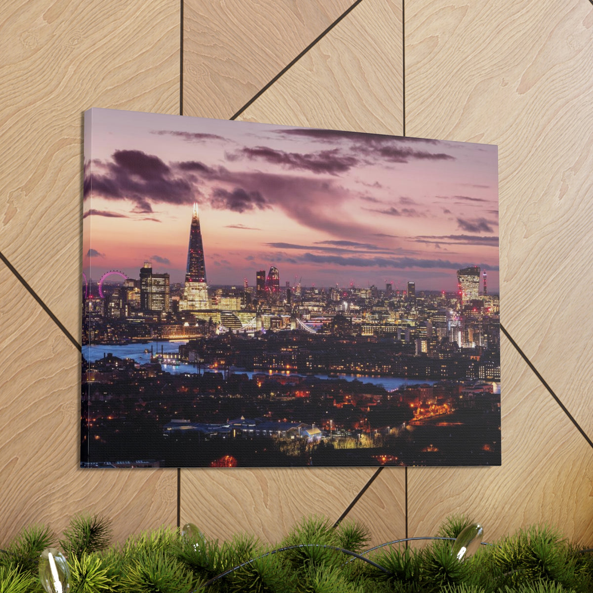 London Night Skyline Canvas Artwork High-Quality Breathtaking Stunning Cityscape for Home Decor Ready to Hang-Express Your Love Gifts