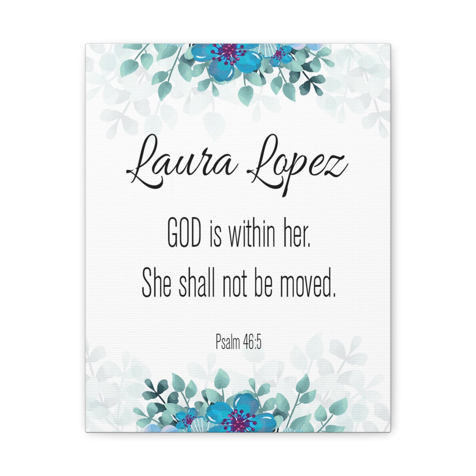 Personalized Scripture Walls God Is Within Her Psalm 46:5 Bible Chapter Canvas Christian Wall Art Ready to Hang-Express Your Love Gifts