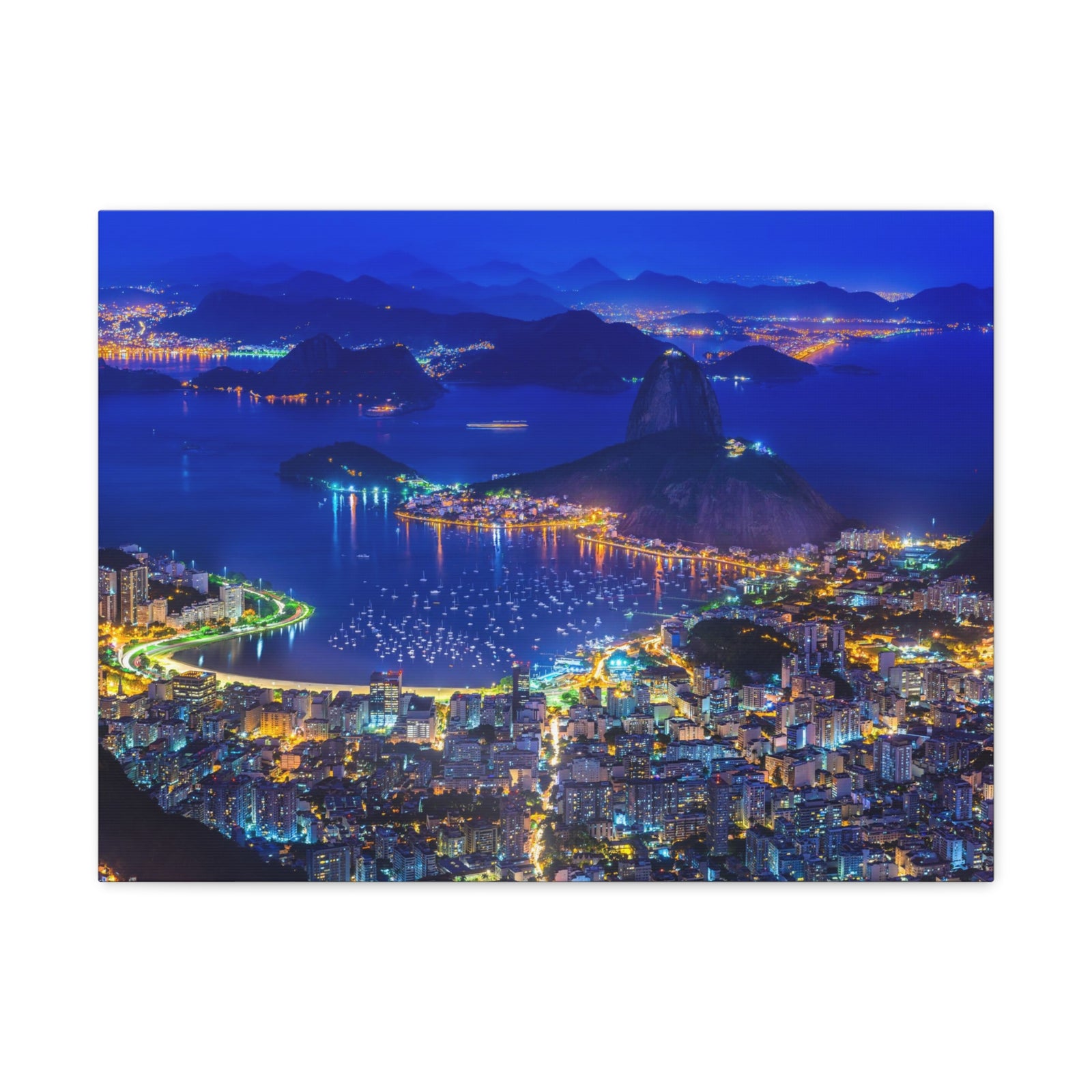 Rio de Janeiro Night Skyline Canvas Artwork High-Quality Breathtaking Stunning Cityscape for Home Decor Ready to Hang-Express Your Love Gifts