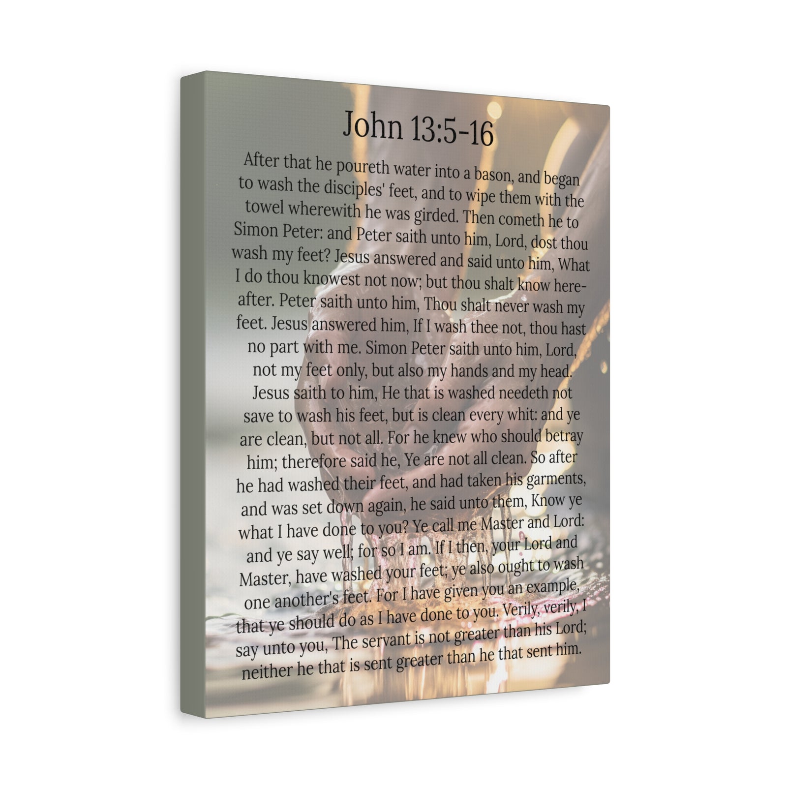 Scripture Walls Footwashing John 13:5-16 Christ Christian Wall Art Print Ready to Hang Unframed-Express Your Love Gifts