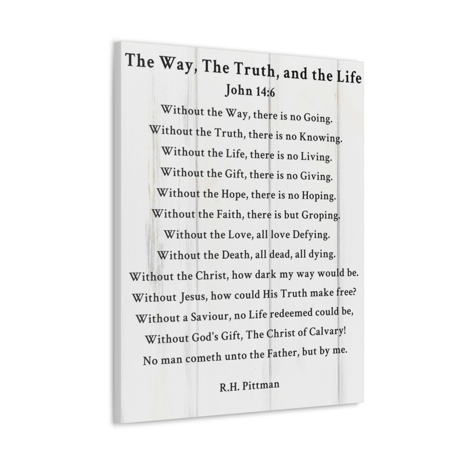 Scripture Walls Way Truth Life John 14:6 White Bible Verse Canvas Christian Wall Art Ready to Hang Unframed-Express Your Love Gifts