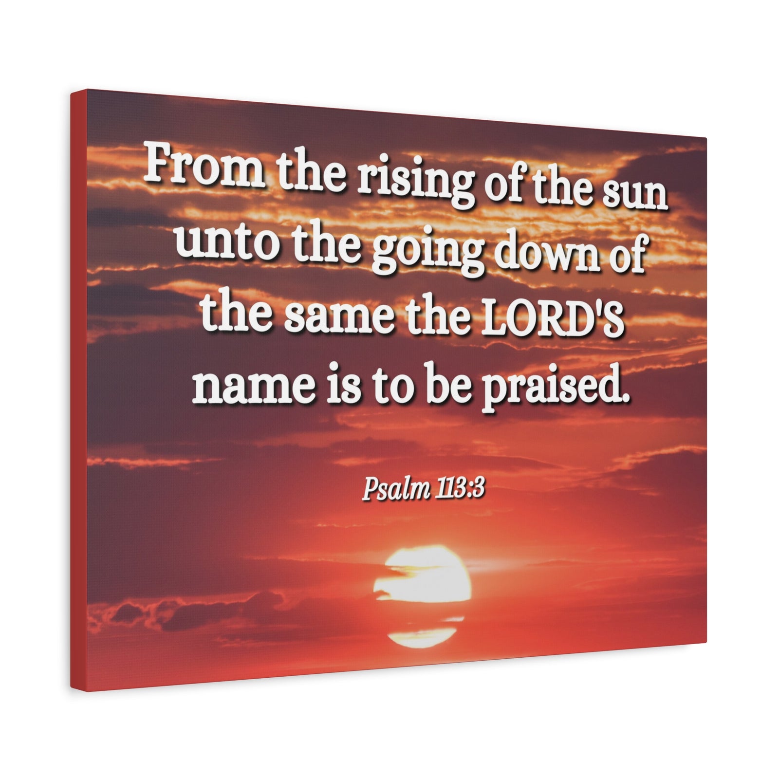Scripture Canvas The LORD's Name Psalms 113:3 Christian Wall Art Bible Verse Print Ready to Hang-Express Your Love Gifts