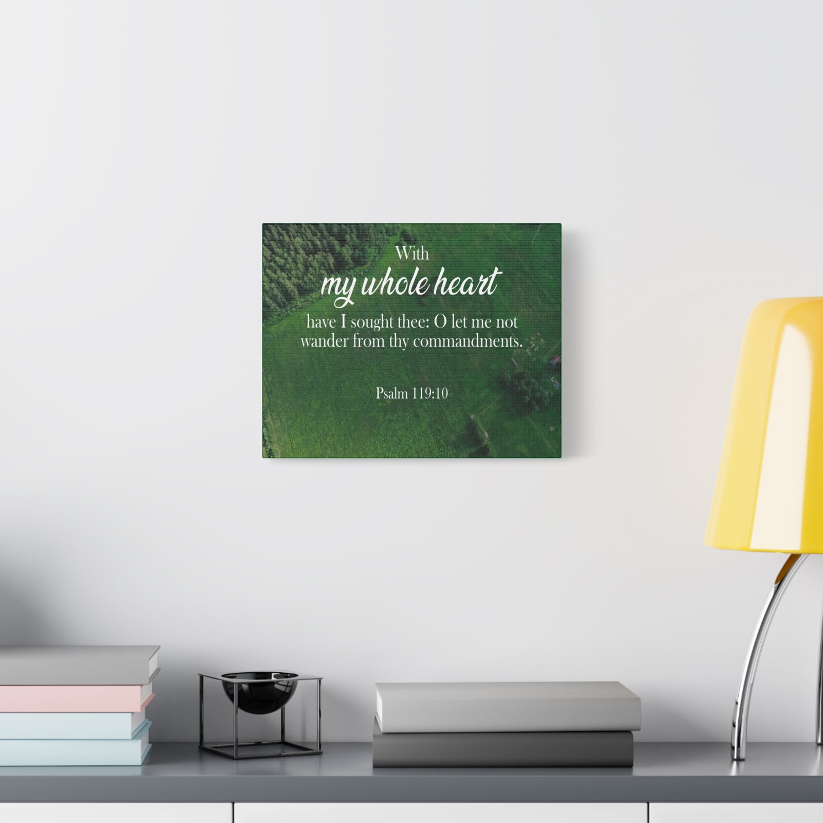 Scripture Walls Psalm 119:10 Whole Heart Bible Verse Canvas Christian Wall Art Ready to Hang Unframed-Express Your Love Gifts