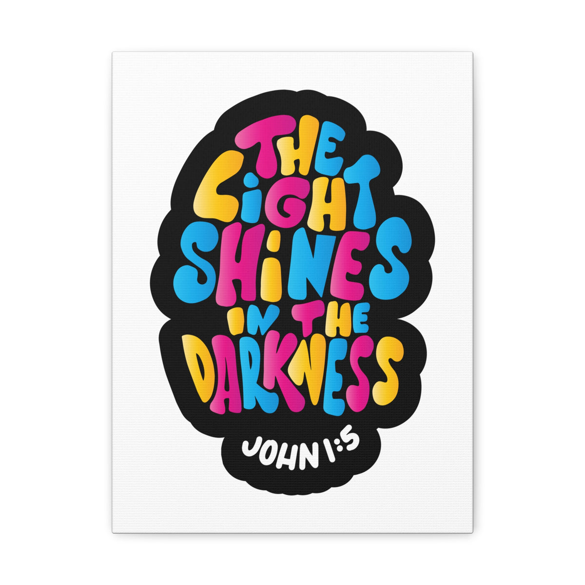 Scripture Canvas The Light Shines John 1:5 Christian Wall Art Bible Verse Print Ready to Hang-Express Your Love Gifts