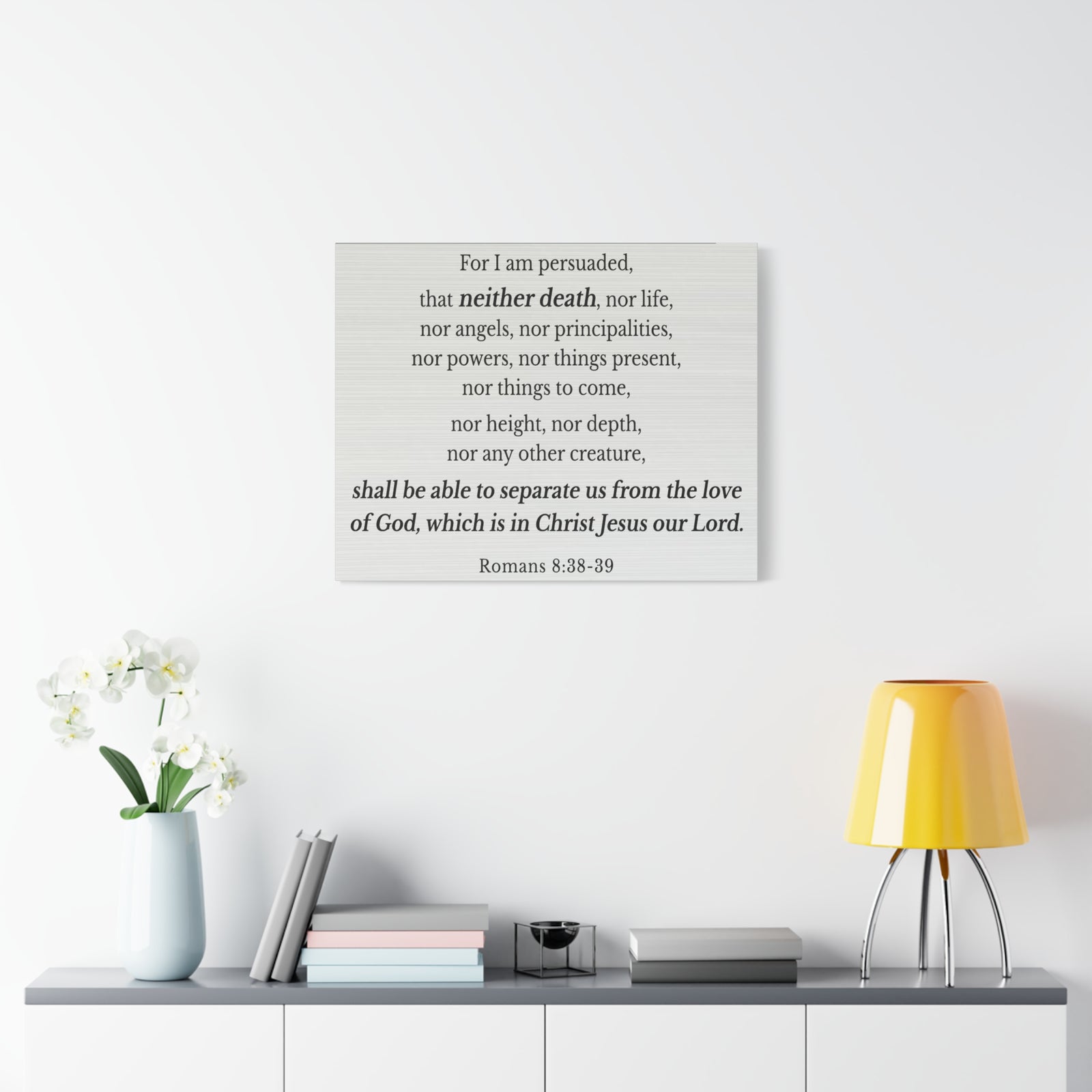 Scripture Walls Romans 8:38-39 Nothing Can Separate Us Bible Verse Canvas Christian Wall Art Ready to Hang Unframed-Express Your Love Gifts