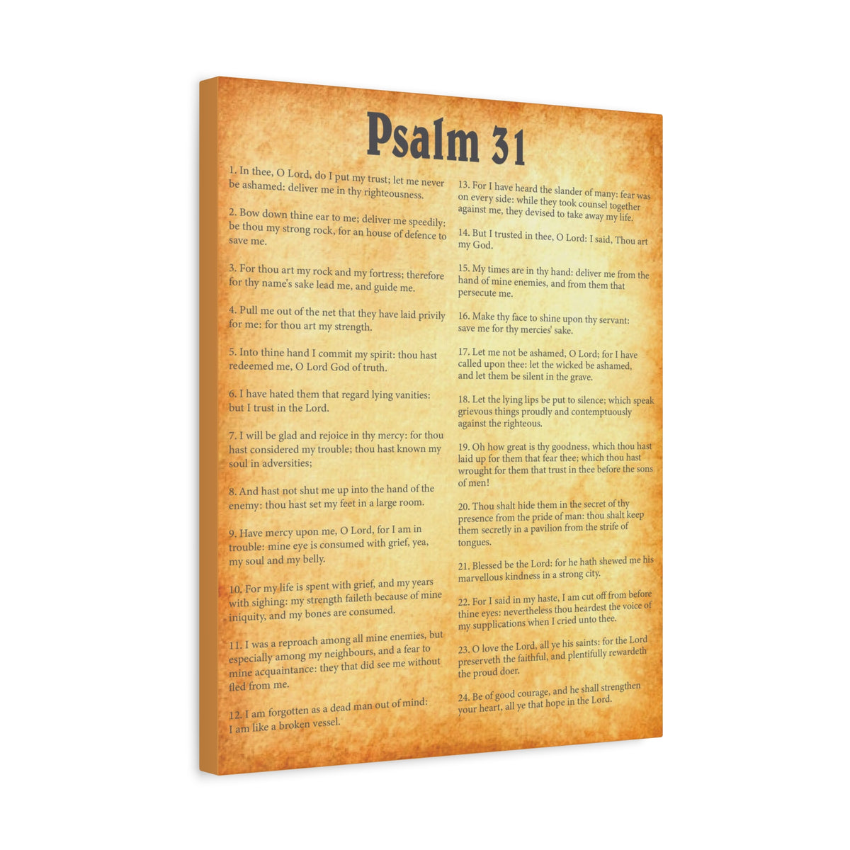 Scripture Walls Psalm 31 Gold Bible Chapter Canvas Christian Wall Art Ready to Hang-Express Your Love Gifts