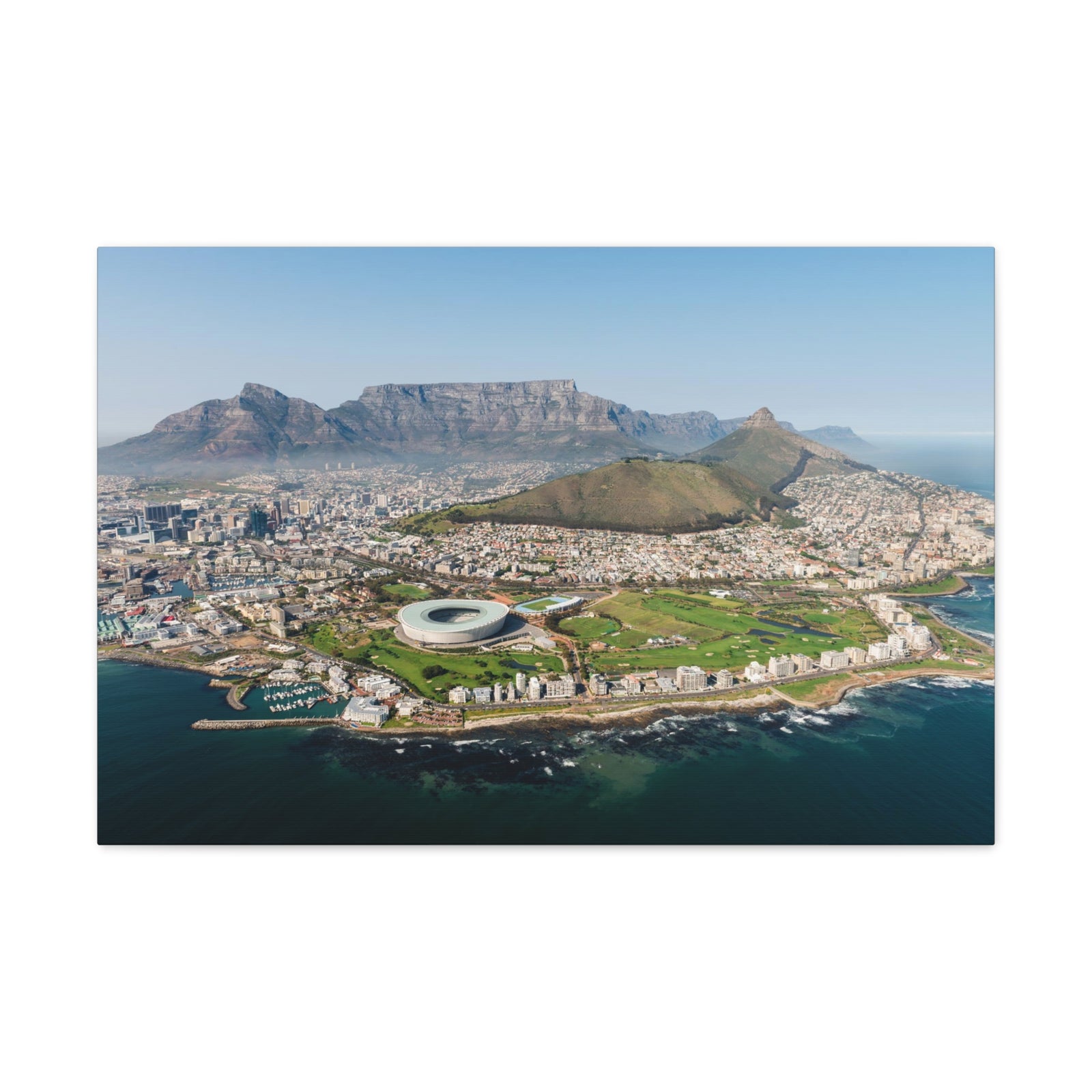 Cape Town Daytime Skyline Canvas Artwork High-Quality Breathtaking Stunning Cityscape for Home Decor Ready to Hang-Express Your Love Gifts