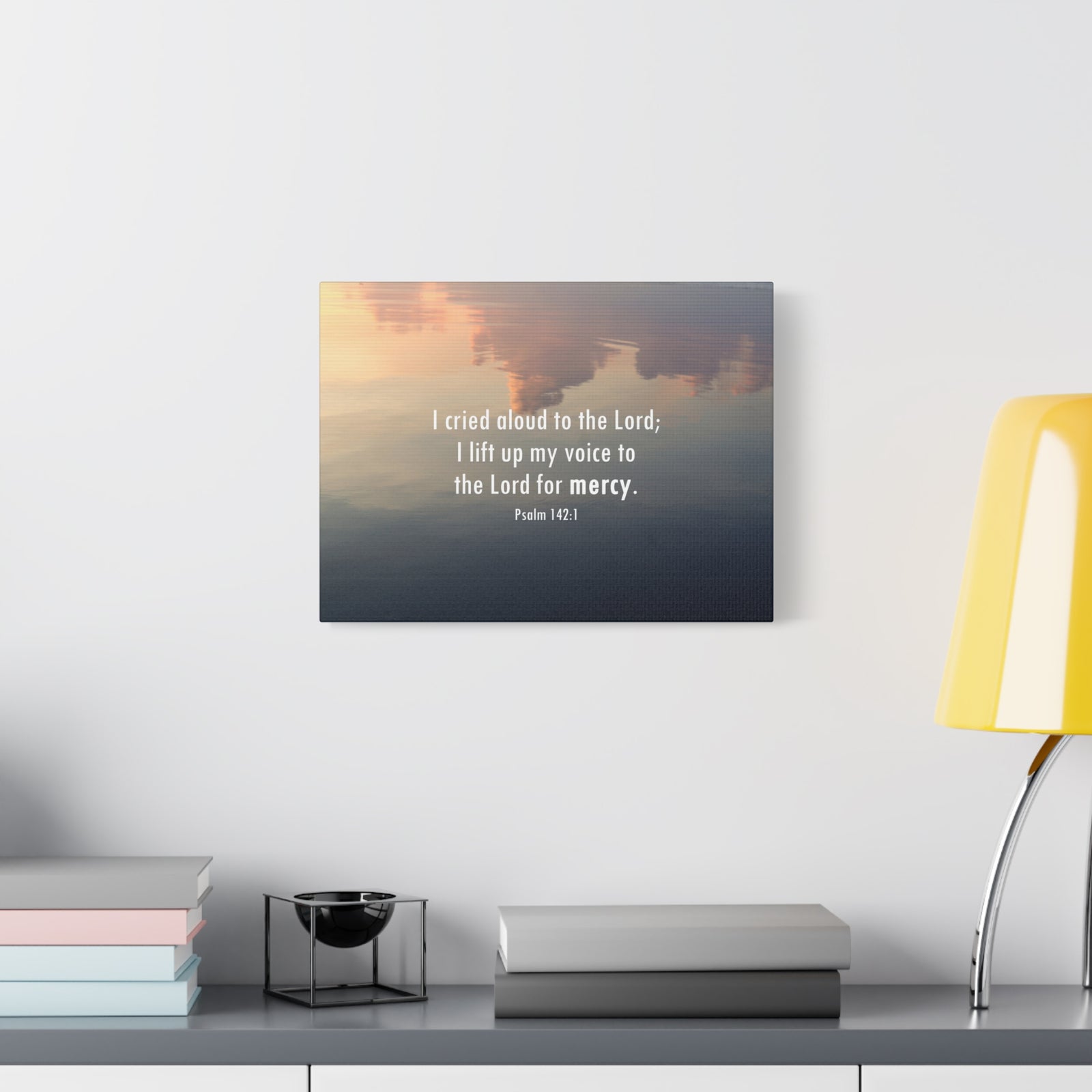 Scripture Walls The Lord Of Mercy Psalm 142:1 Bible Verse Canvas Christian Wall Art Ready to Hang-Express Your Love Gifts