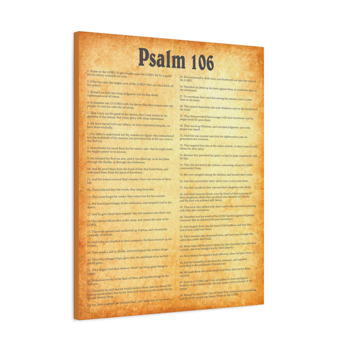 Scripture Walls Psalm 106 Gold Bible Chapter Canvas Christian Wall Art Ready to Hang-Express Your Love Gifts
