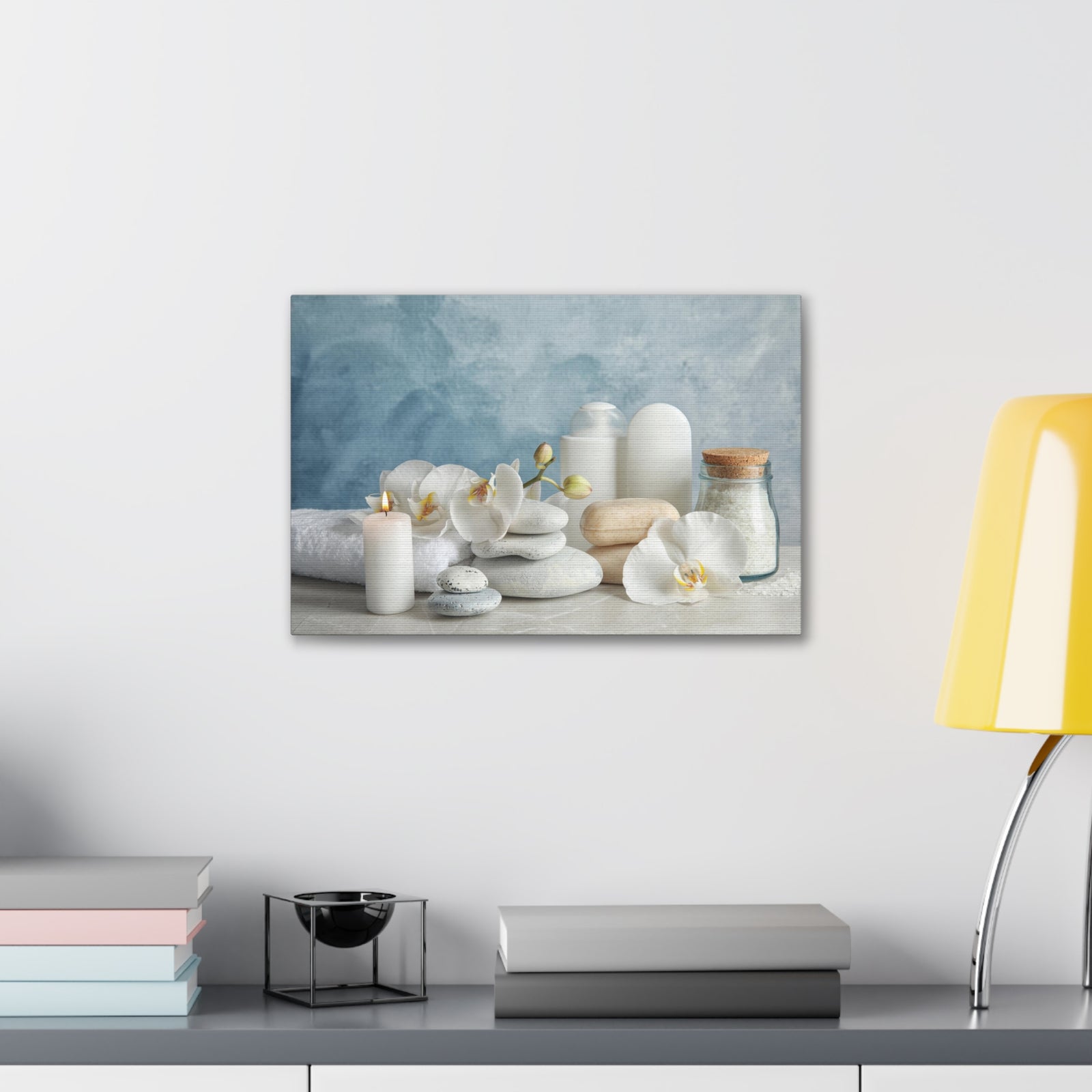 Stones on Light Table Forest Floral Nature Photography Canvas Wall Art for Home Decor Ready-to-Hang-Express Your Love Gifts