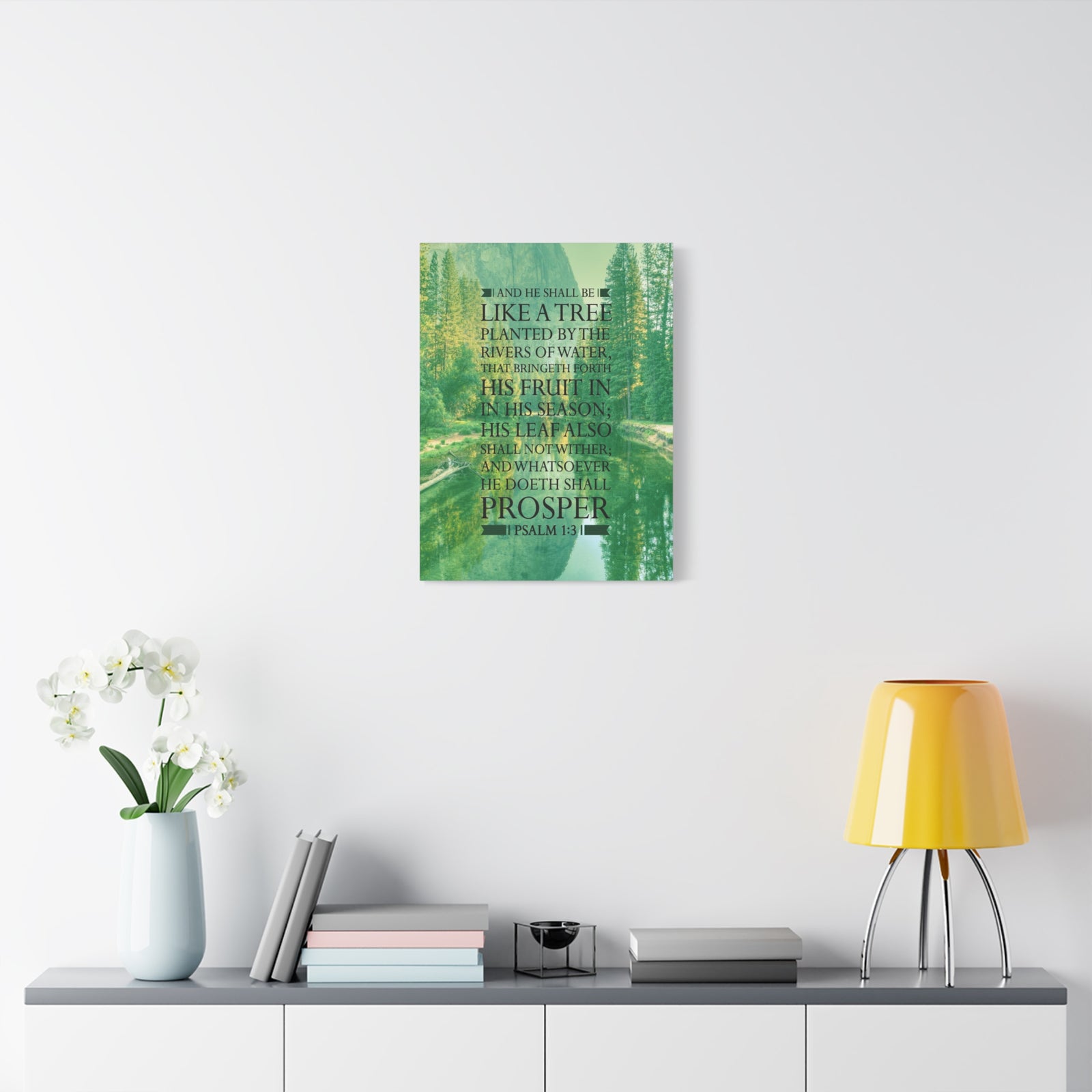 Scripture Canvas Like a Tree Psalm 1:3 Christian Wall Art Bible Verse Print Ready to Hang-Express Your Love Gifts