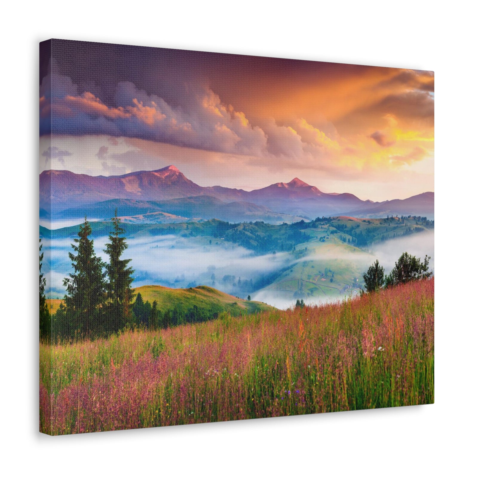 Majestic Mountain Mystic Forest Nature Wilderness Photography Canvas Wall Art for Home Decor Ready-to-Hang-Express Your Love Gifts
