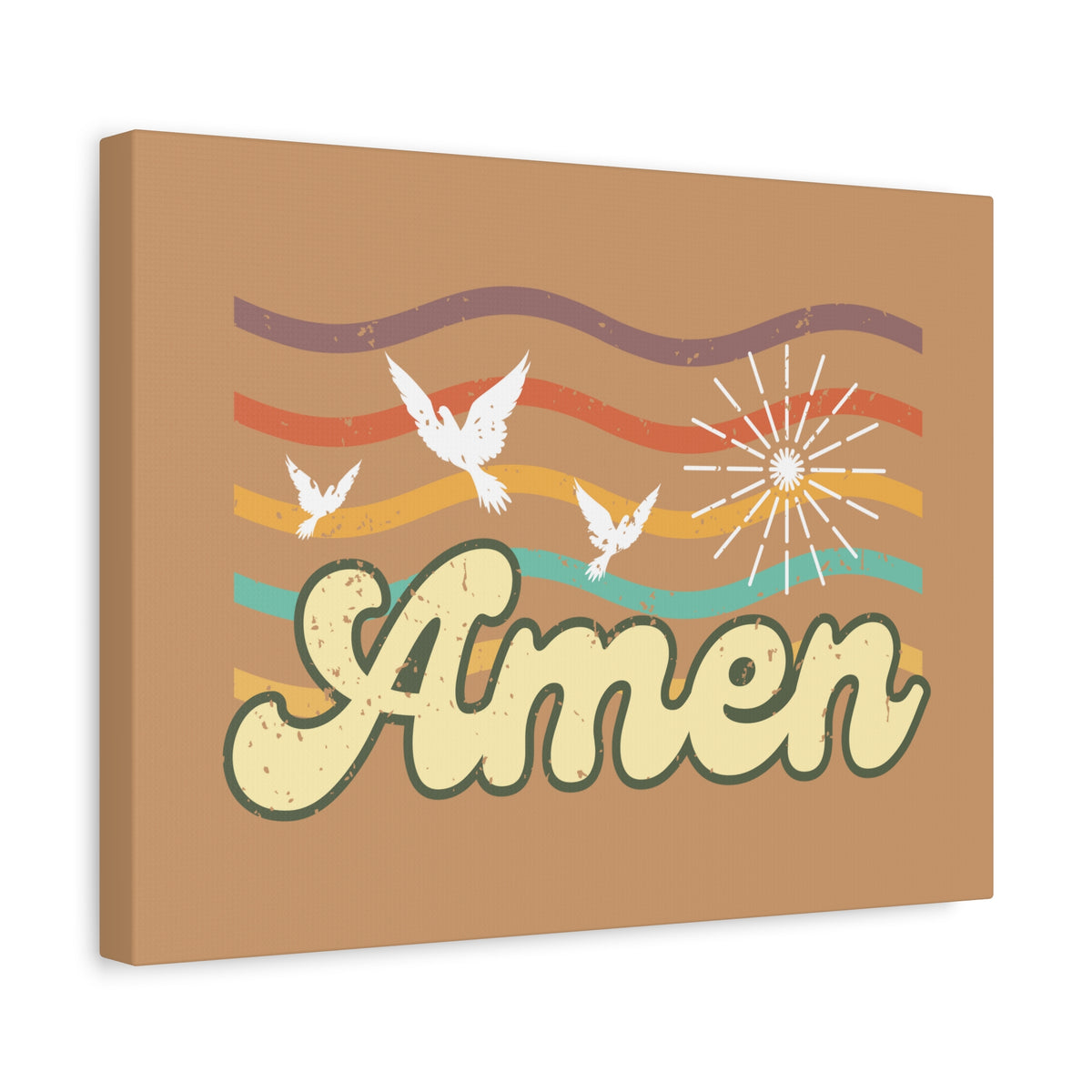 Scripture Canvas Amen Psalm 72:19 Three Doves Christian Wall Art Bible Verse Print Ready to Hang-Express Your Love Gifts