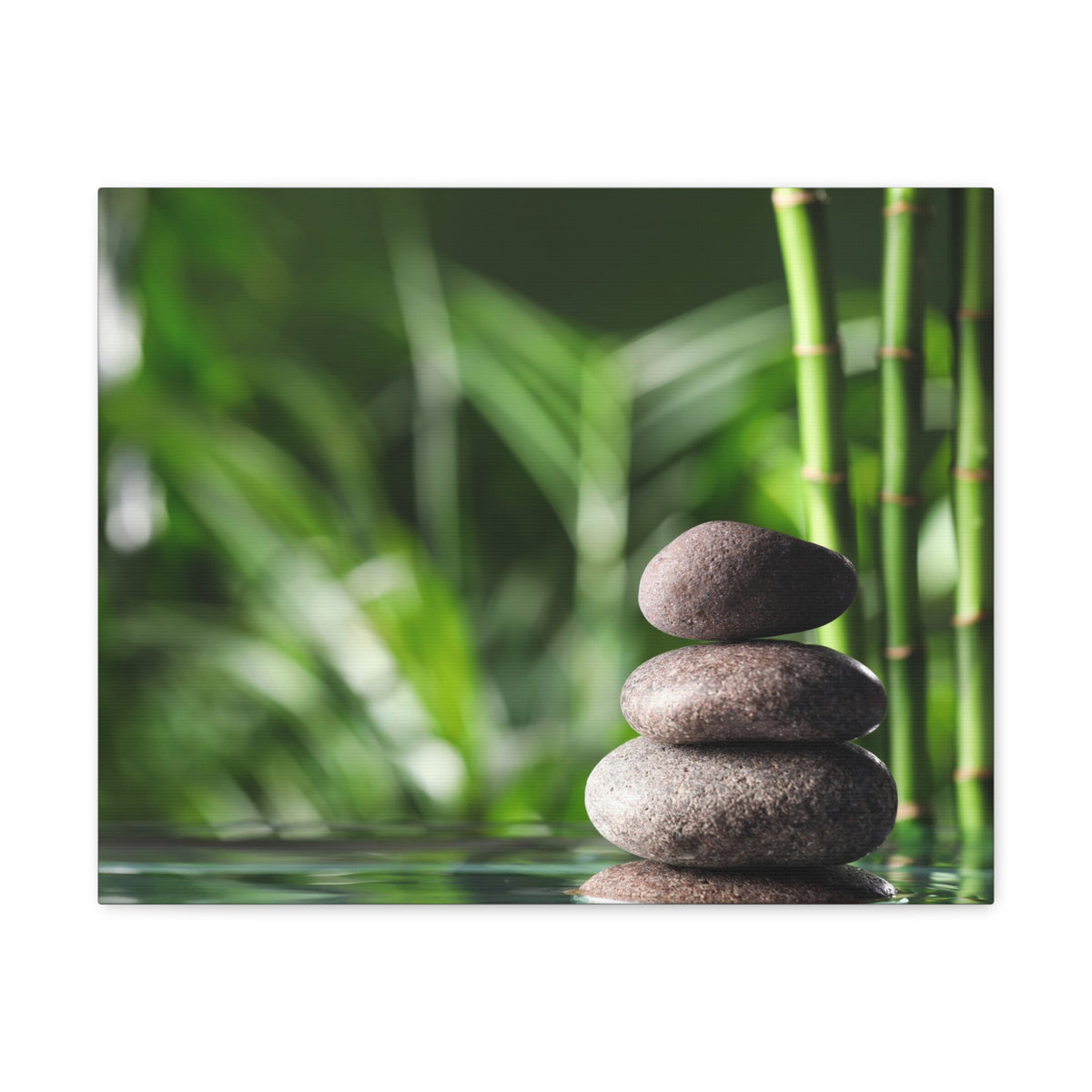 Stacked Stones on Water Forest Floral Nature Photography Canvas Wall Art for Home Decor Ready-to-Hang-Express Your Love Gifts