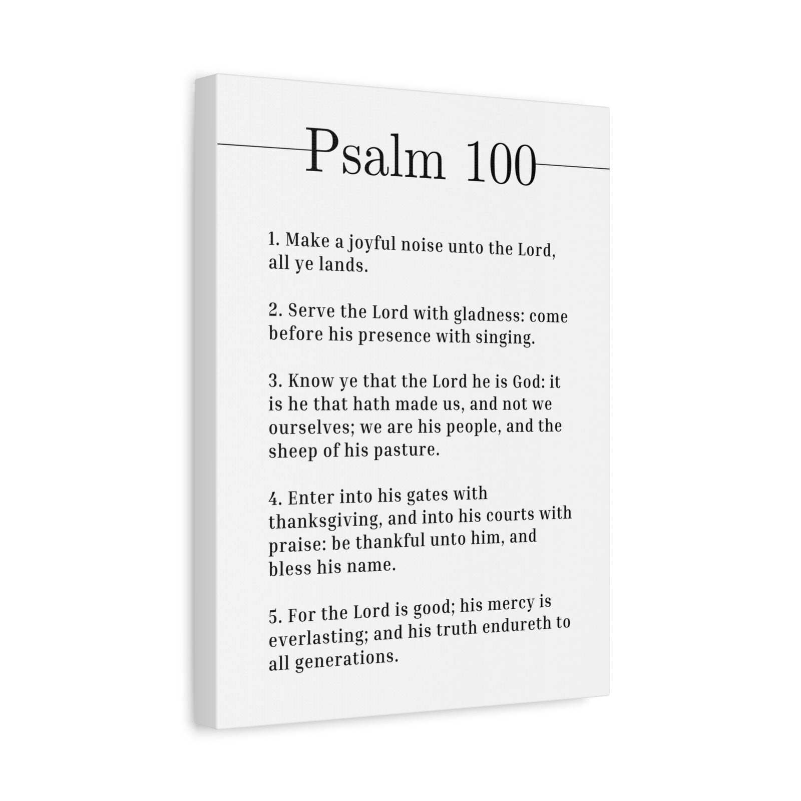 Scripture Canvas Serve The Lord With Gladness Psalm 100 Christian Wall Art Bible Verse Print Ready to Hang-Express Your Love Gifts