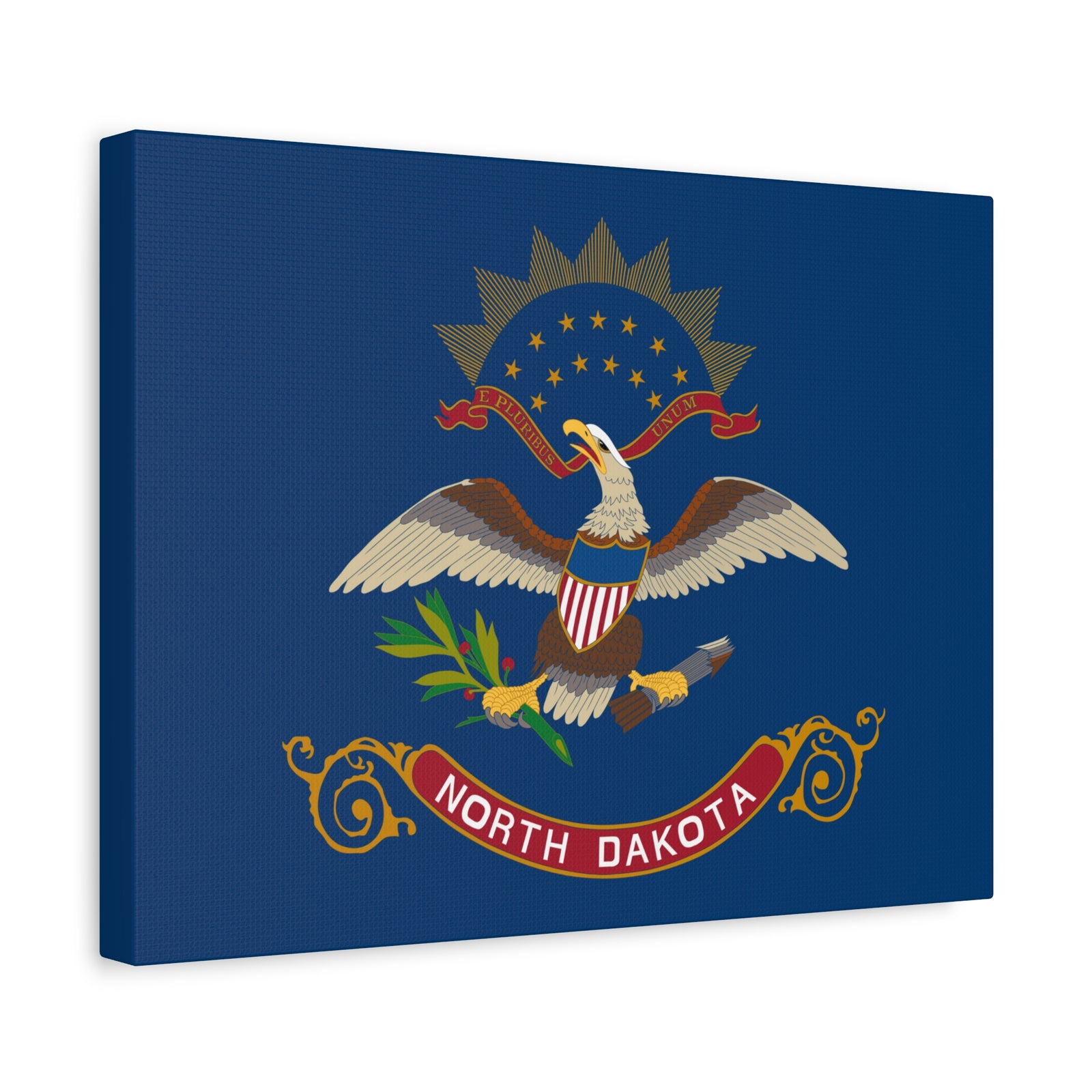 North Dakota Stage Flag Canvas Vibrant Wall Art Unframed Home Decor-Express Your Love Gifts