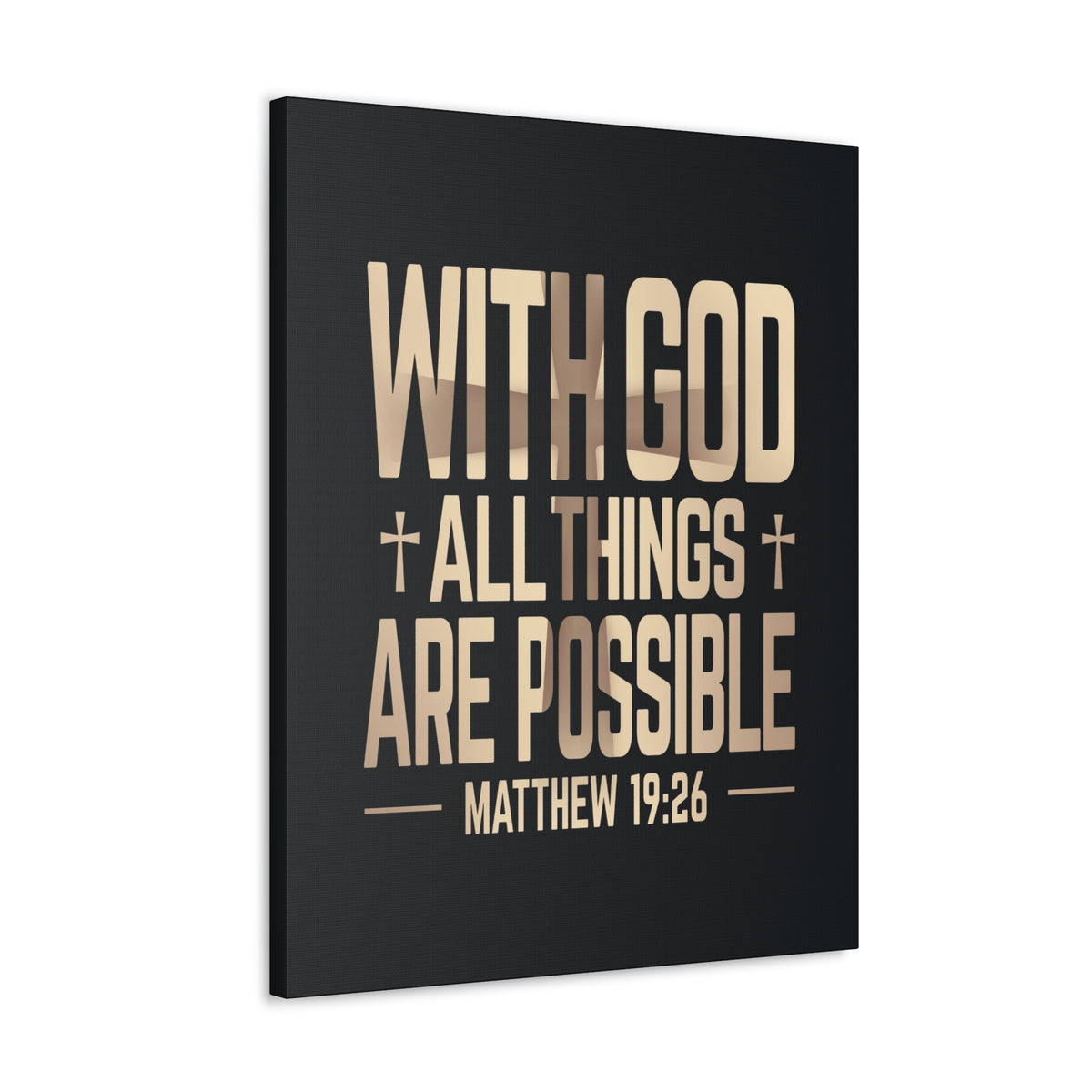 Scripture Walls Matthew 19:26 All Things Possible Bible Verse Canvas Christian Wall Art Ready to Hang Unframed-Express Your Love Gifts