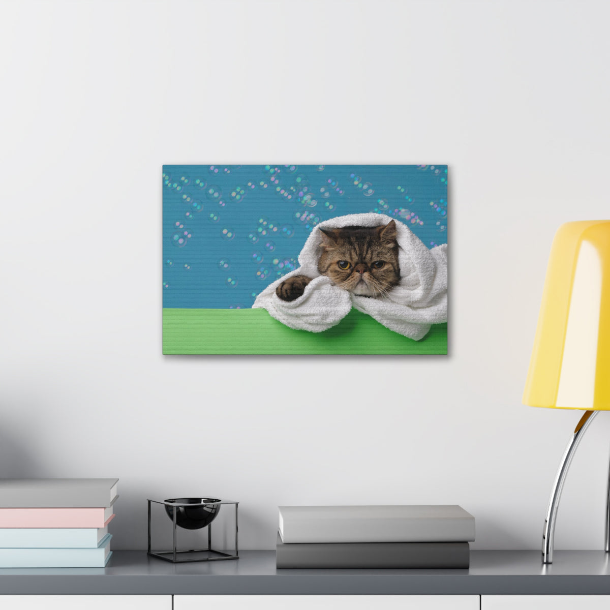 Cute Exotic Shorthair Bathee Canvas Wall Art for Home Decor Ready-to-Hang-Express Your Love Gifts