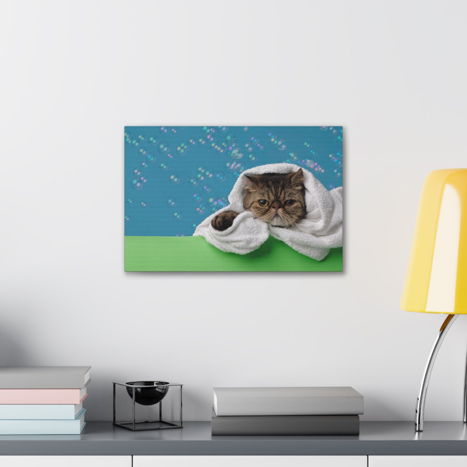 Cute Exotic Shorthair Bathee Canvas Wall Art for Home Decor Ready-to-Hang-Express Your Love Gifts